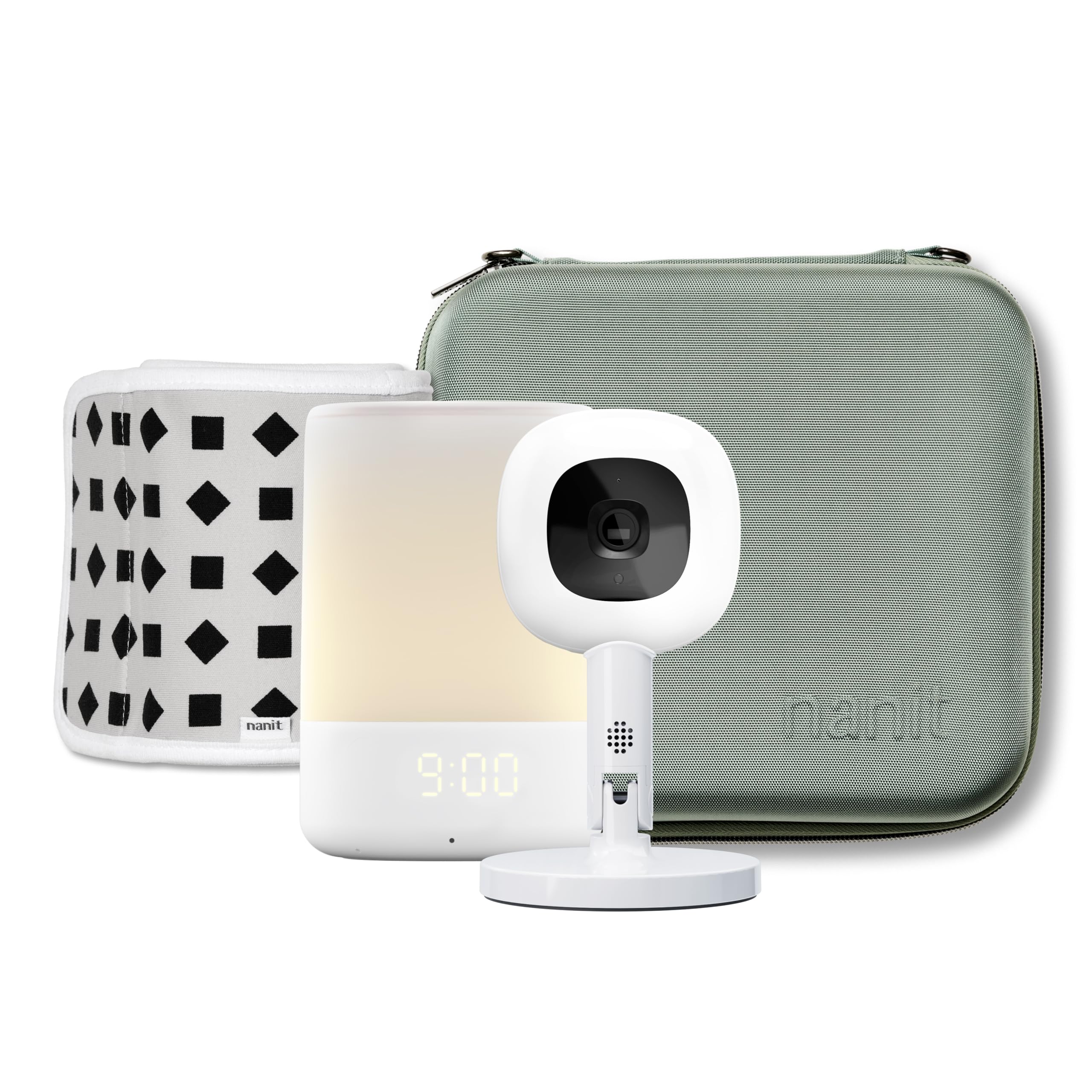 Nanit Pro Travel Baby Monitor with HD Camera, Portable Flex Stand, Sound & Light Sensor, Night Light & Travel Case - Green | Perfect for On-the-Go Parents, Nursery & Travel Use