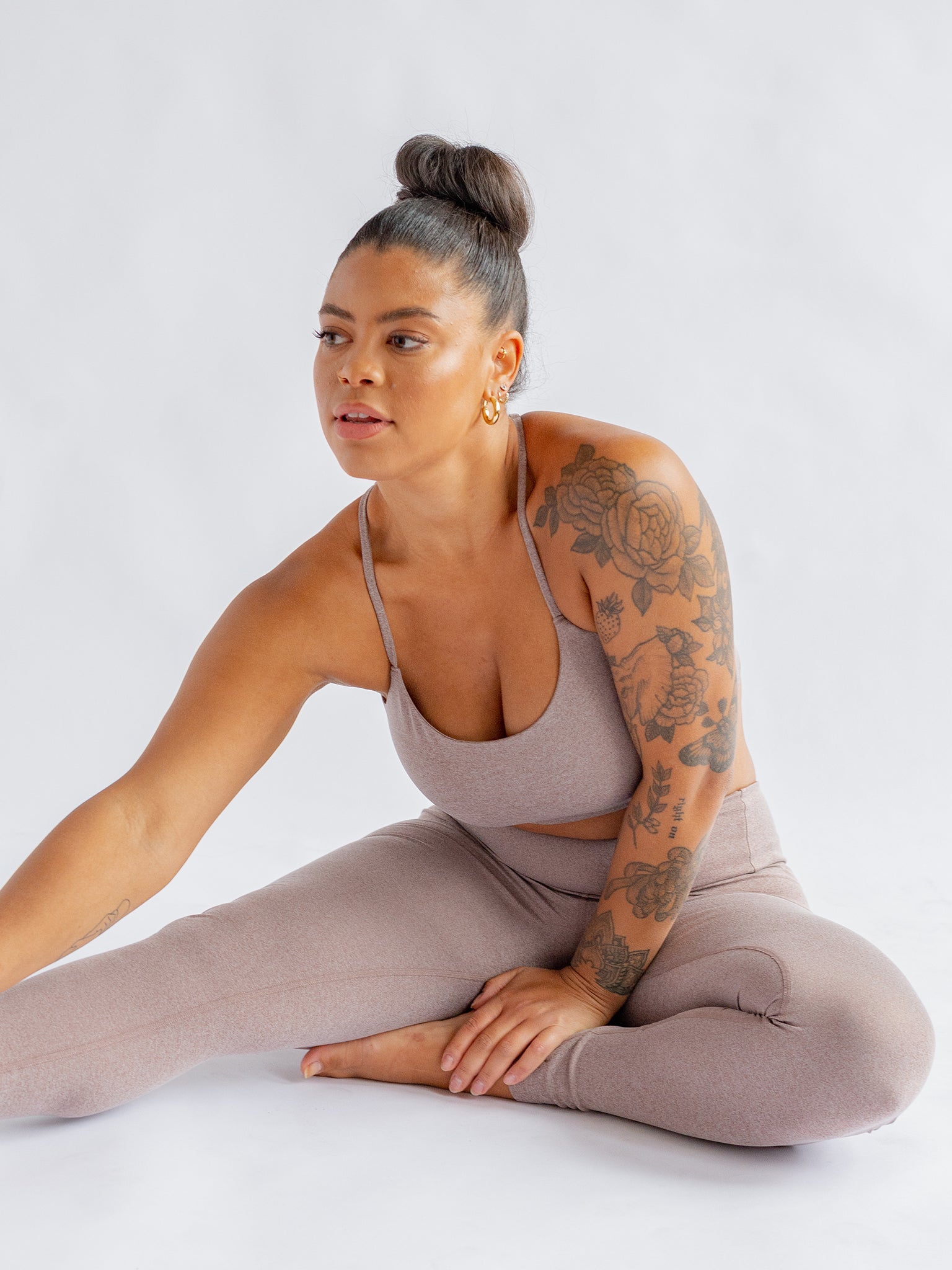 Girlfriend Collective Float High Rise Leggings - Women's Yoga Pants for Workout & Running | Soft & Breathable Heather Cocoon Color | Perfect for Gym, Pilates & Lounge Wear