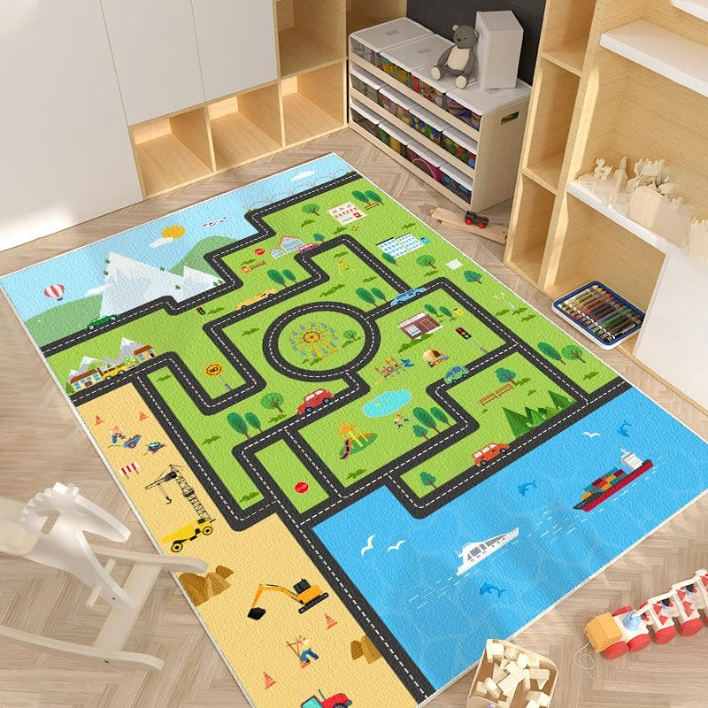 Grace SafePlay Fun & Learn Spillproof Nursery Rug - Non-Slip Waterproof Play Mat for Babies & Toddlers - Perfect for Daycare, Playroom & Nursery Floor Protection