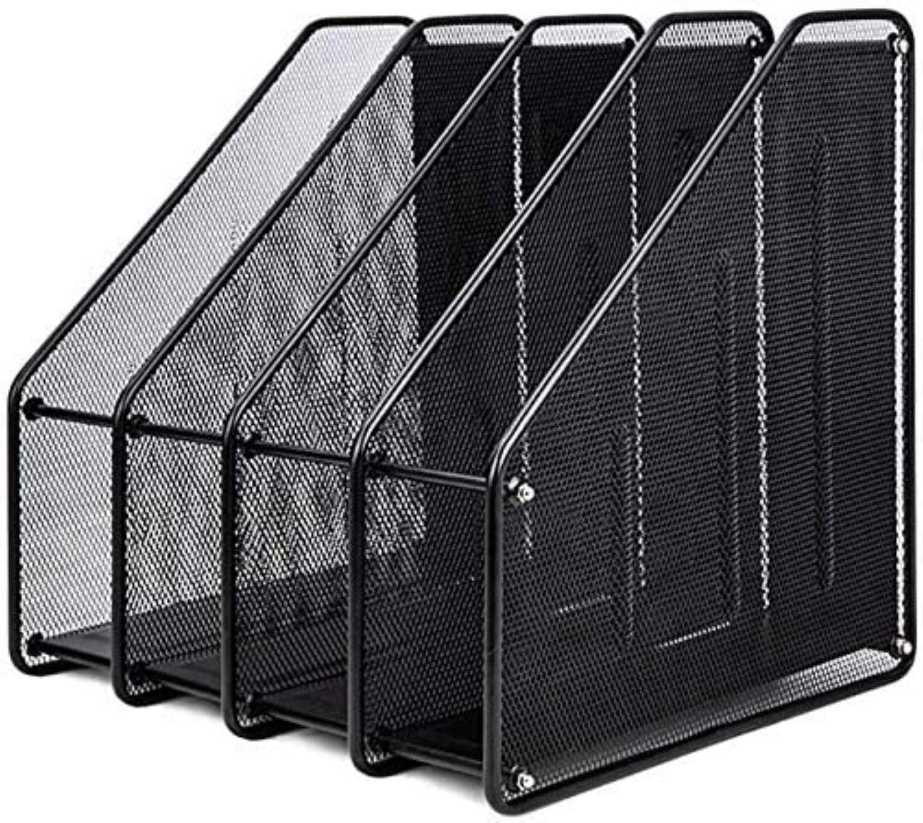Mesh File Storage Cabinet with Removable Desktop File Rack - Multi-Compartment Letter Organizer for Office & Home - Desktop File Organizer, Document Tray, Paper Storage Box (Color #4) - Perfect for Desk Organization, Home Office Filing & School Supplies Storage