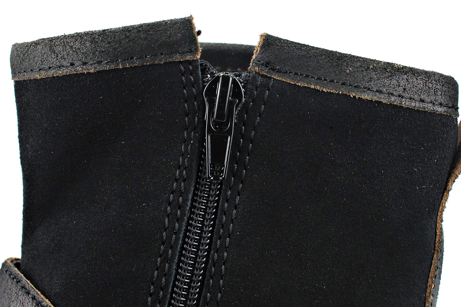 OSSTONE Men's Fashion Zipper-Up Leather Chukka Boots - Retro Style Casual Motorcycle Shoes (OS-5008-1-DA1B1) - Perfect for Riding, Daily Wear & Urban Street Style