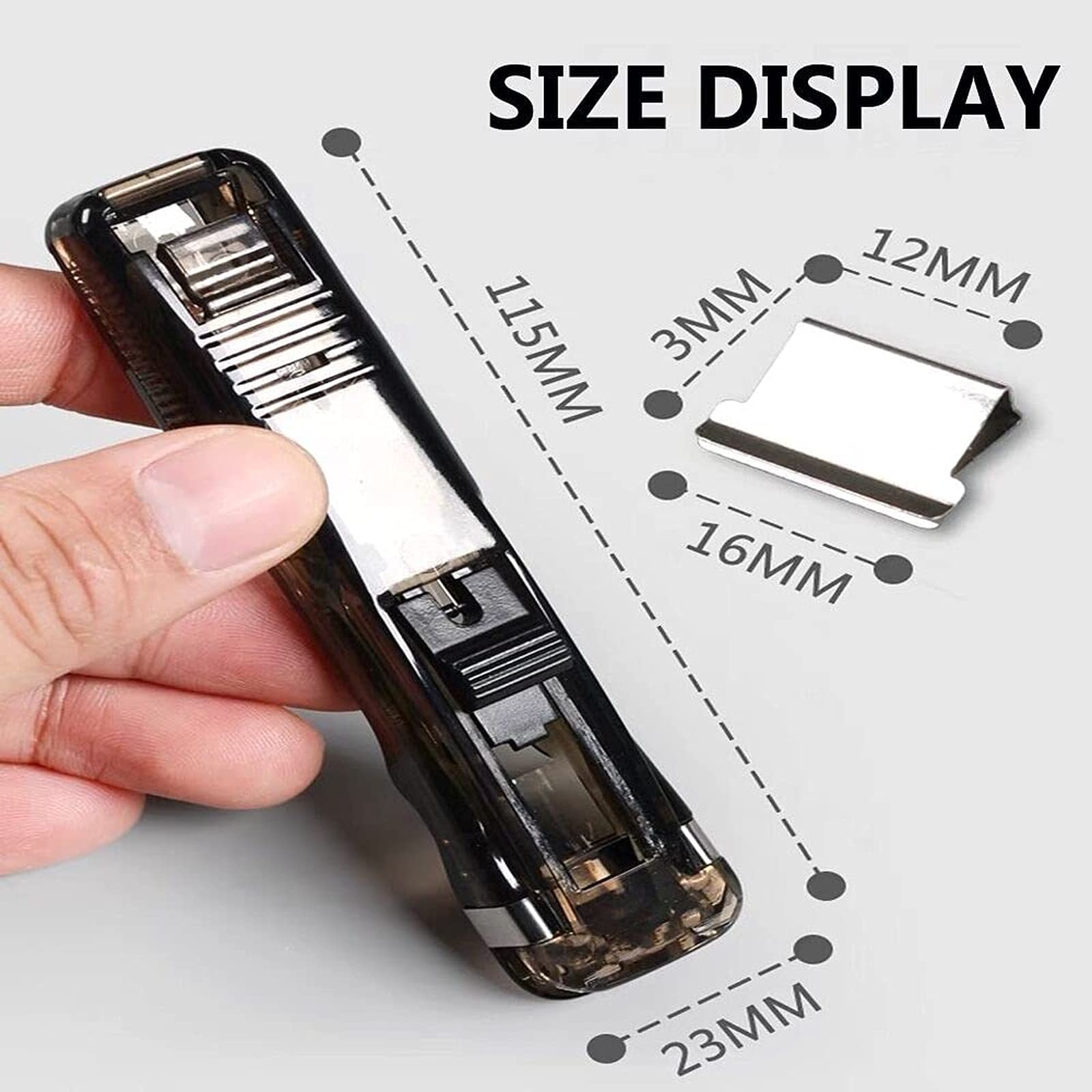 Small Desk Stapler Set with 120 Reusable Staples - Compact Push Stapler for Office, School & College Supplies - Perfect for Paperwork, Documents & Bag Sealing