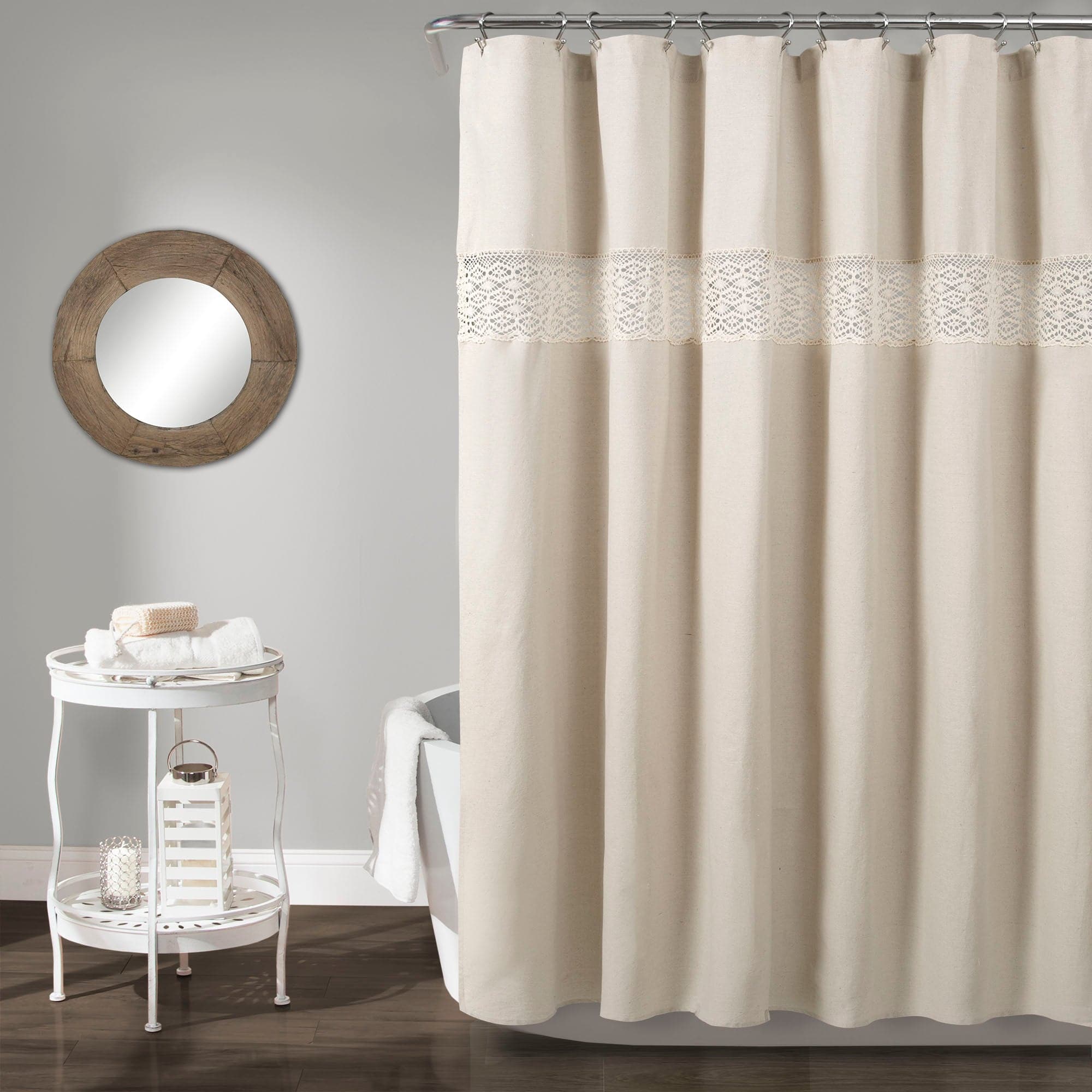 Elegant Dana Lace Shower Curtain - Waterproof Bathroom Decor for Vintage & Modern Homes - Perfect for Spa-Like Showers and Luxury Bathroom Makeovers