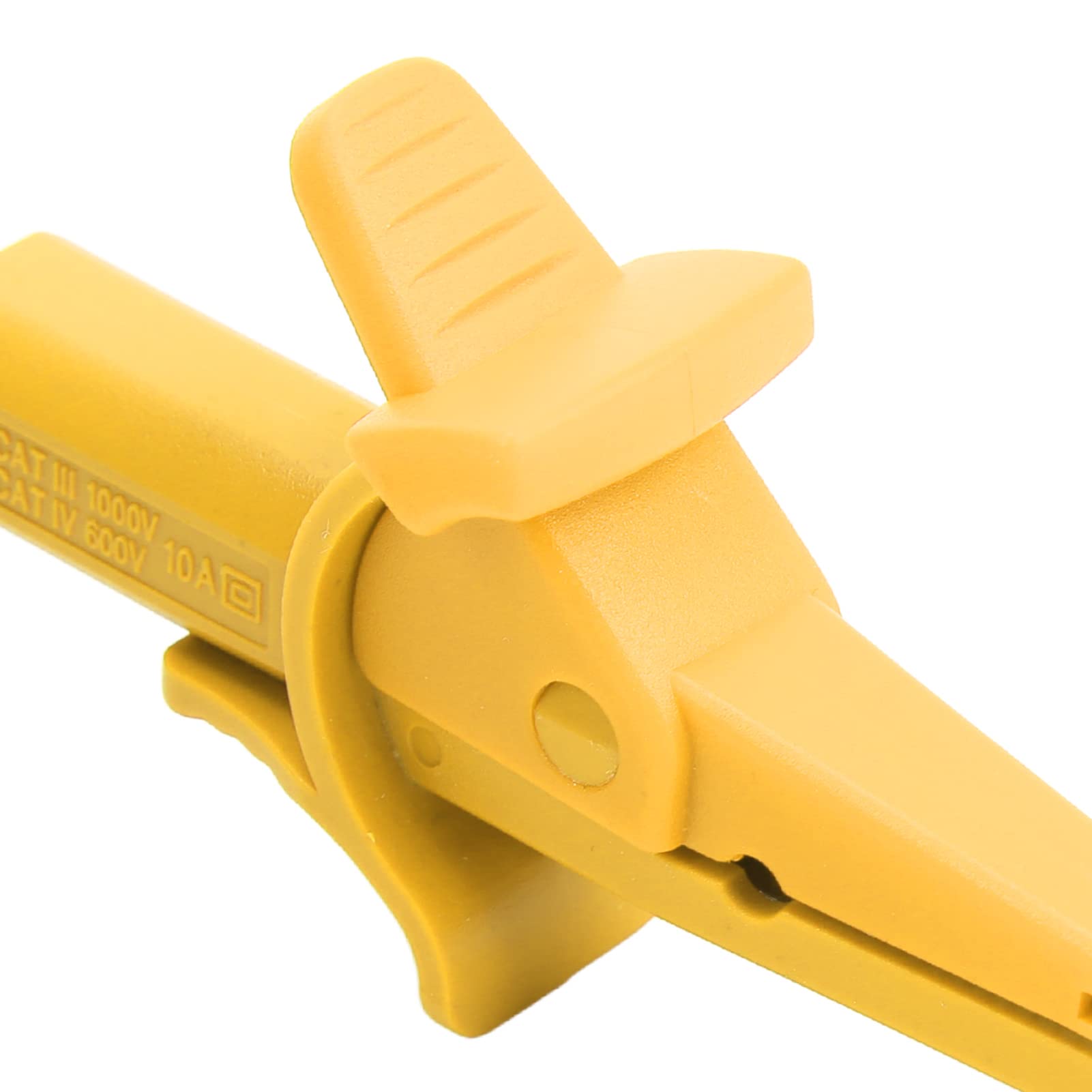 Insulated Banana Test Clips with 4mm Jack - Electrical Test Probes for Multimeters (Yellow)