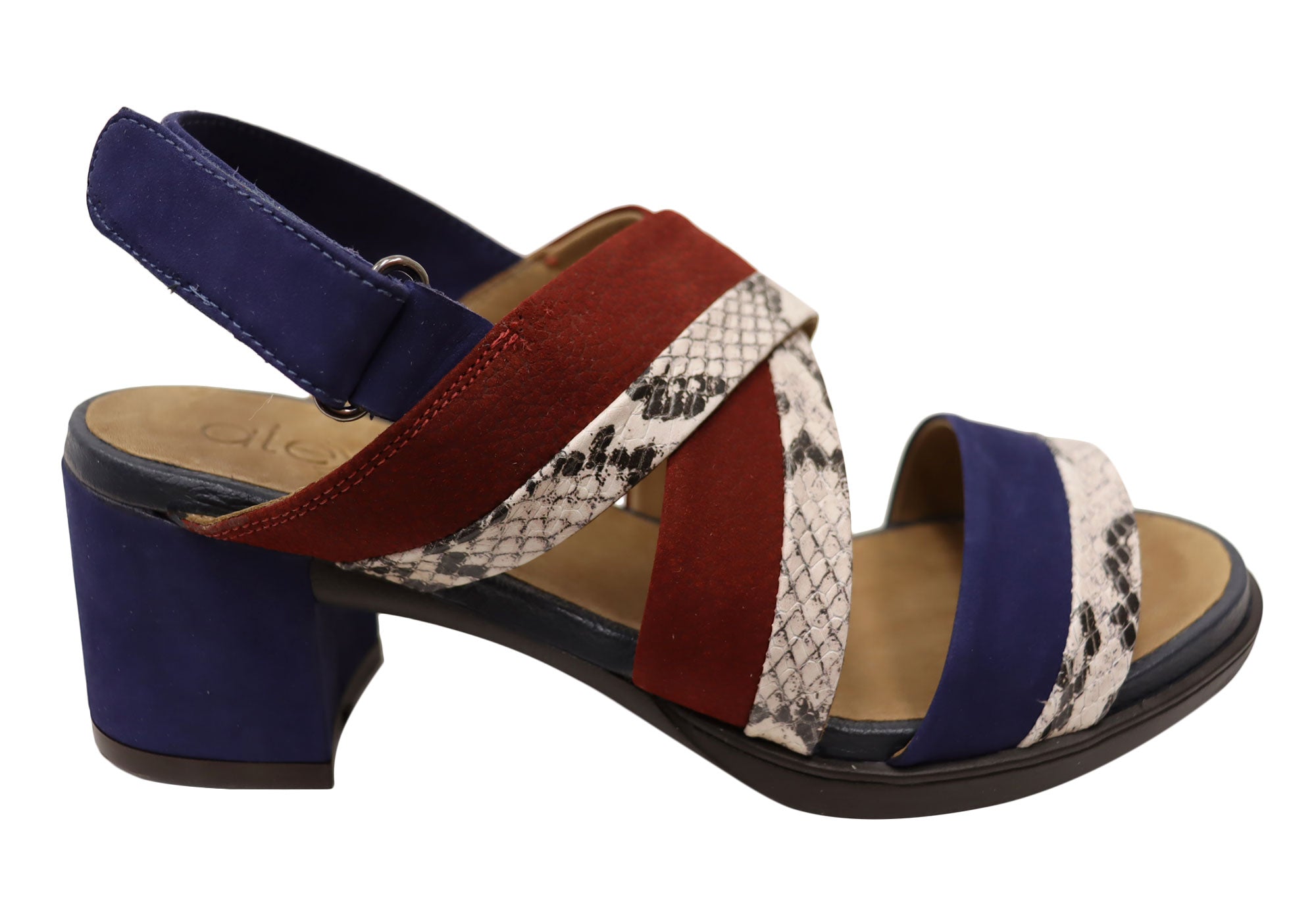 Opananken Nancie Women's Comfortable Leather Mid Heel Sandals - Stylish & Supportive for Work, Date Night & Summer Outings