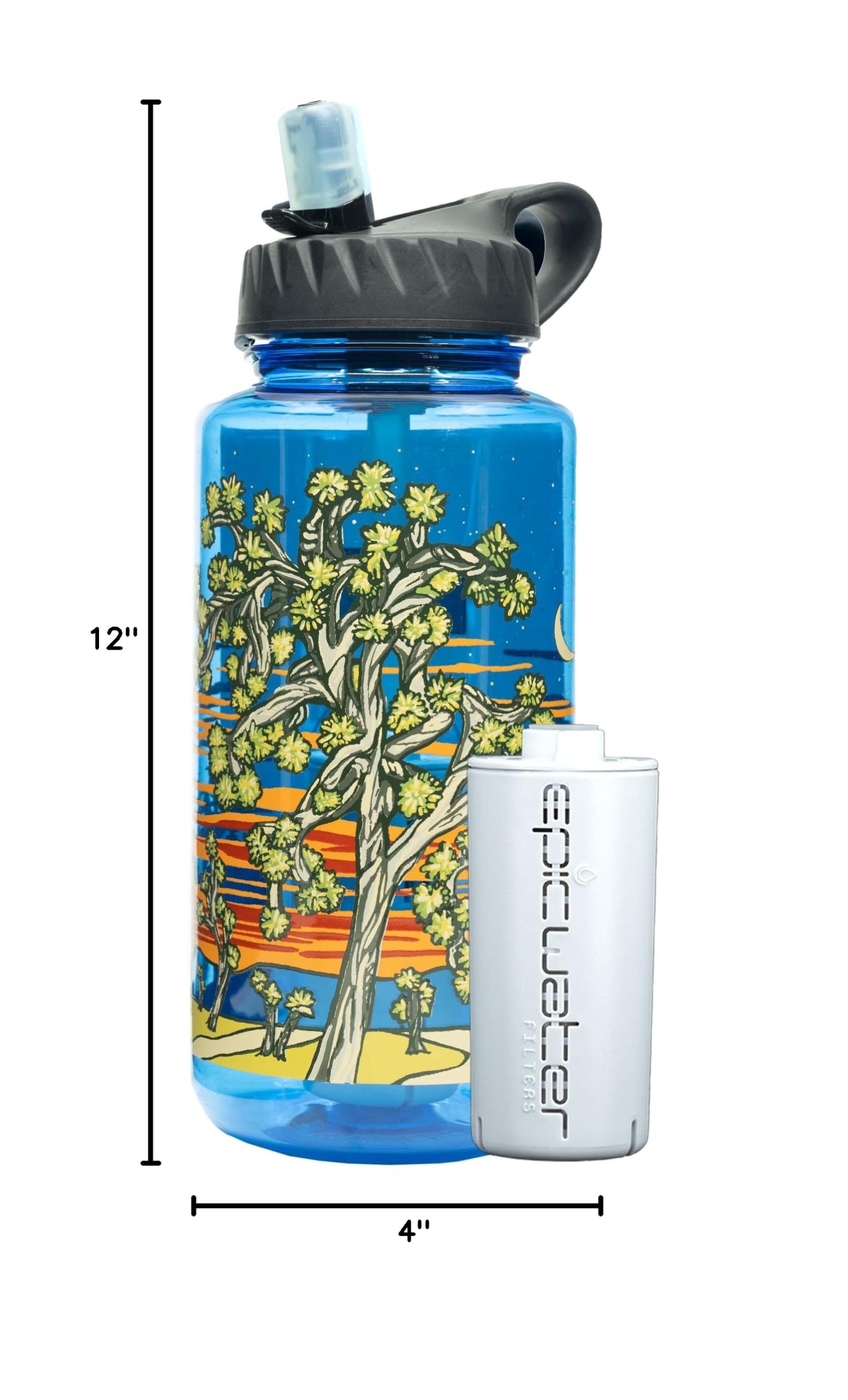 Epic Water Filters Nalgene OG Water Bottle with Built-in Filter | 32oz BPA-Free Water Bottle | Removes 99.99% of Tap Water Contaminants & PFAS | Made in USA | Perfect for Hiking, Camping & Outdoor Adventures