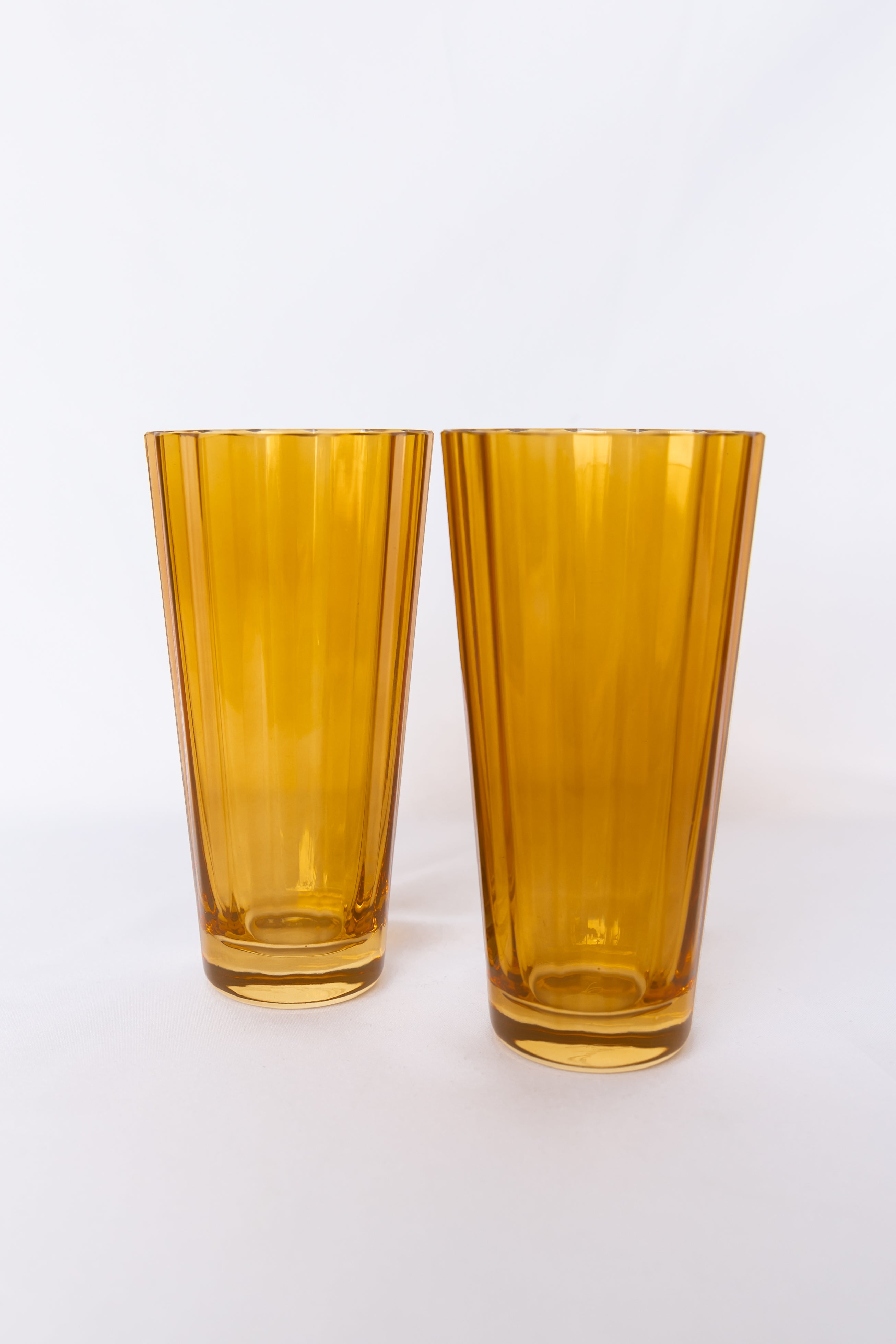 Estelle Colored Sunday Highball Glasses - Set of 2 Butterscotch - Perfect for Cocktails, Iced Coffee & Entertaining