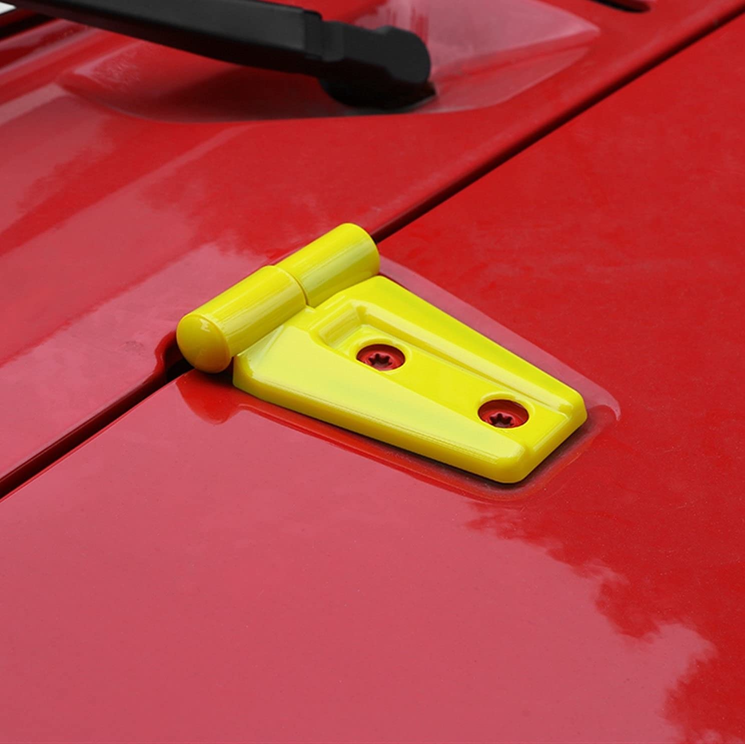 ABS Hood Hinge Cover Decorative Stickers for Jeep Wrangler (2007-2024) - Durable Exterior Car Accessories - Blue - Perfect for Off-Roading & Custom Car Styling