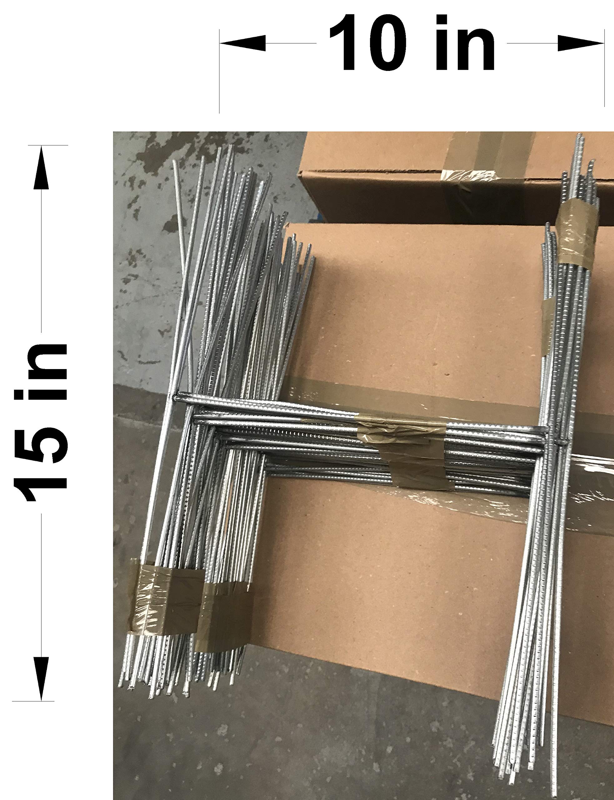 THE VIP 200 Pack 15'' H-Frame Metal Sign Stakes - 15'' Tall x 10'' Wide Heavy Duty Corrugated Sign Holders for Yard, Construction & Event Signage - Same Day Shipping (200Stake15'')