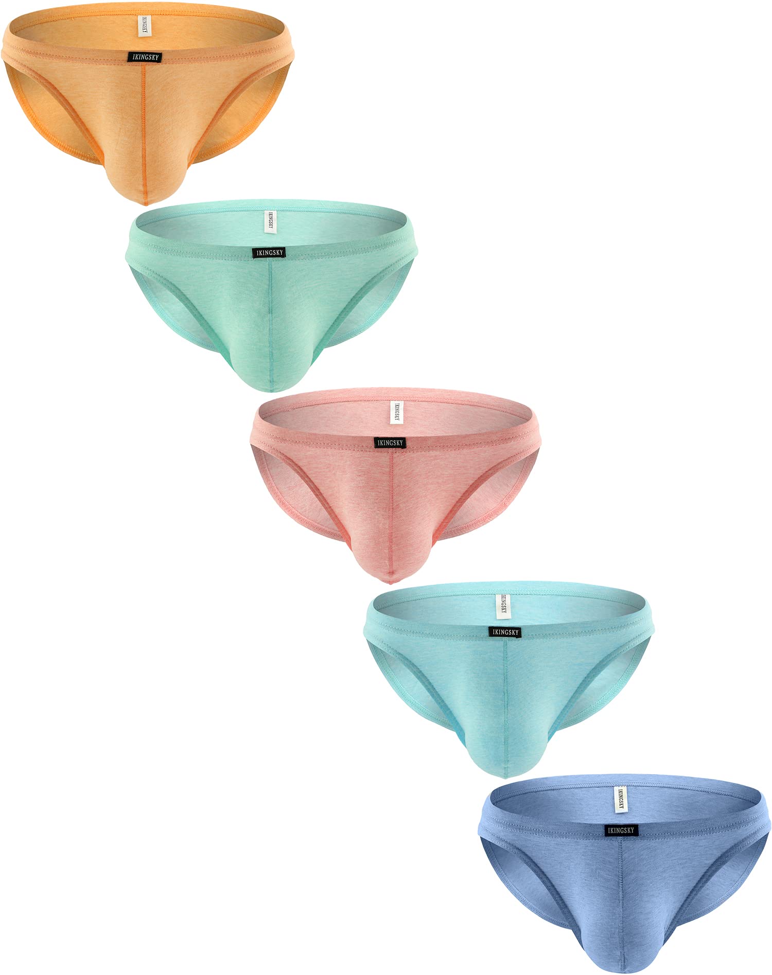 IKINGSKY Men's Cotton Bikini Underwear - Soft Low Rise Briefs for Comfort & Style - Perfect for Daily Wear, Gym & Sleep