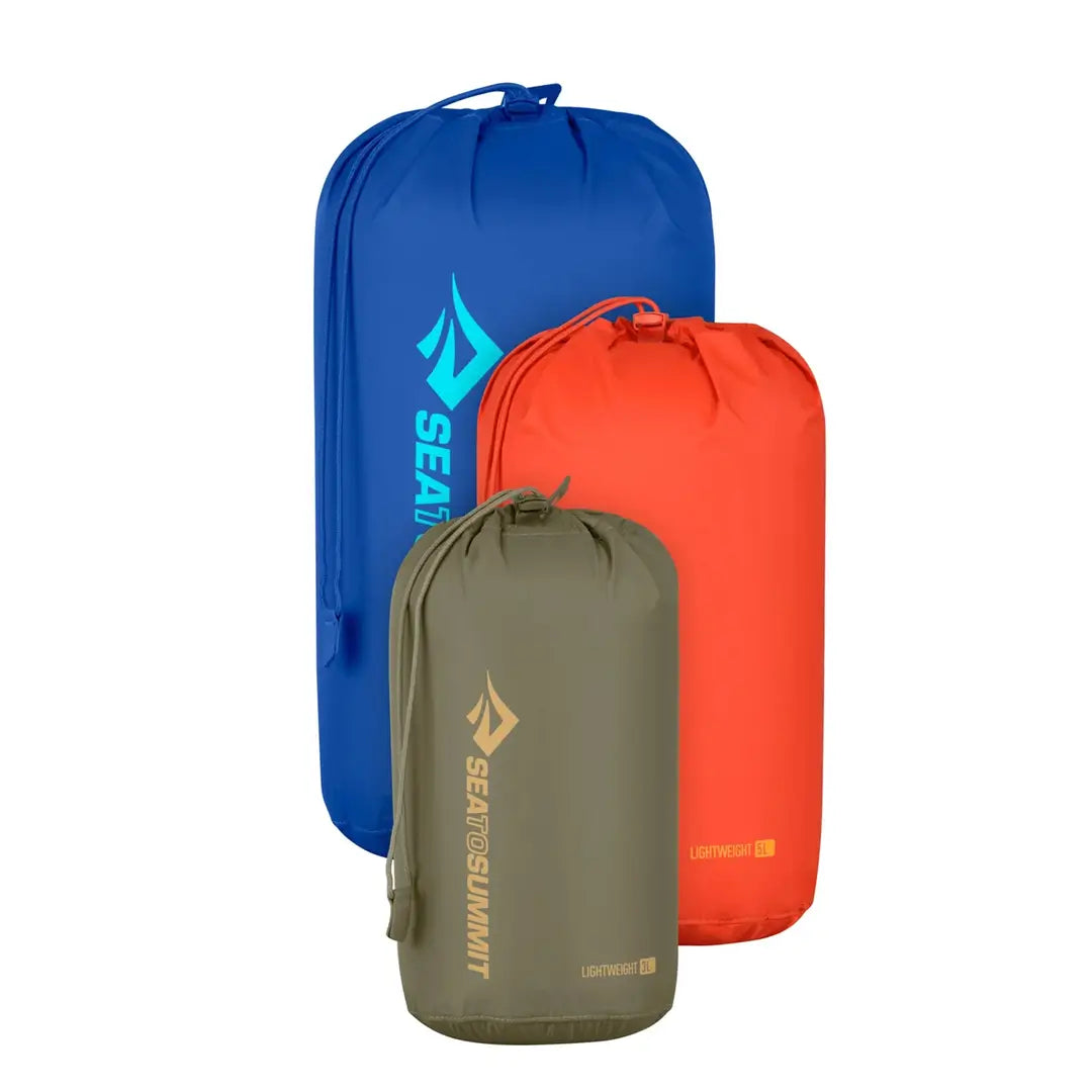Sea To Summit Lightweight Stuff Sack Set - Waterproof & Compact Storage Bags for Camping, Hiking, and Travel Gear Organization
