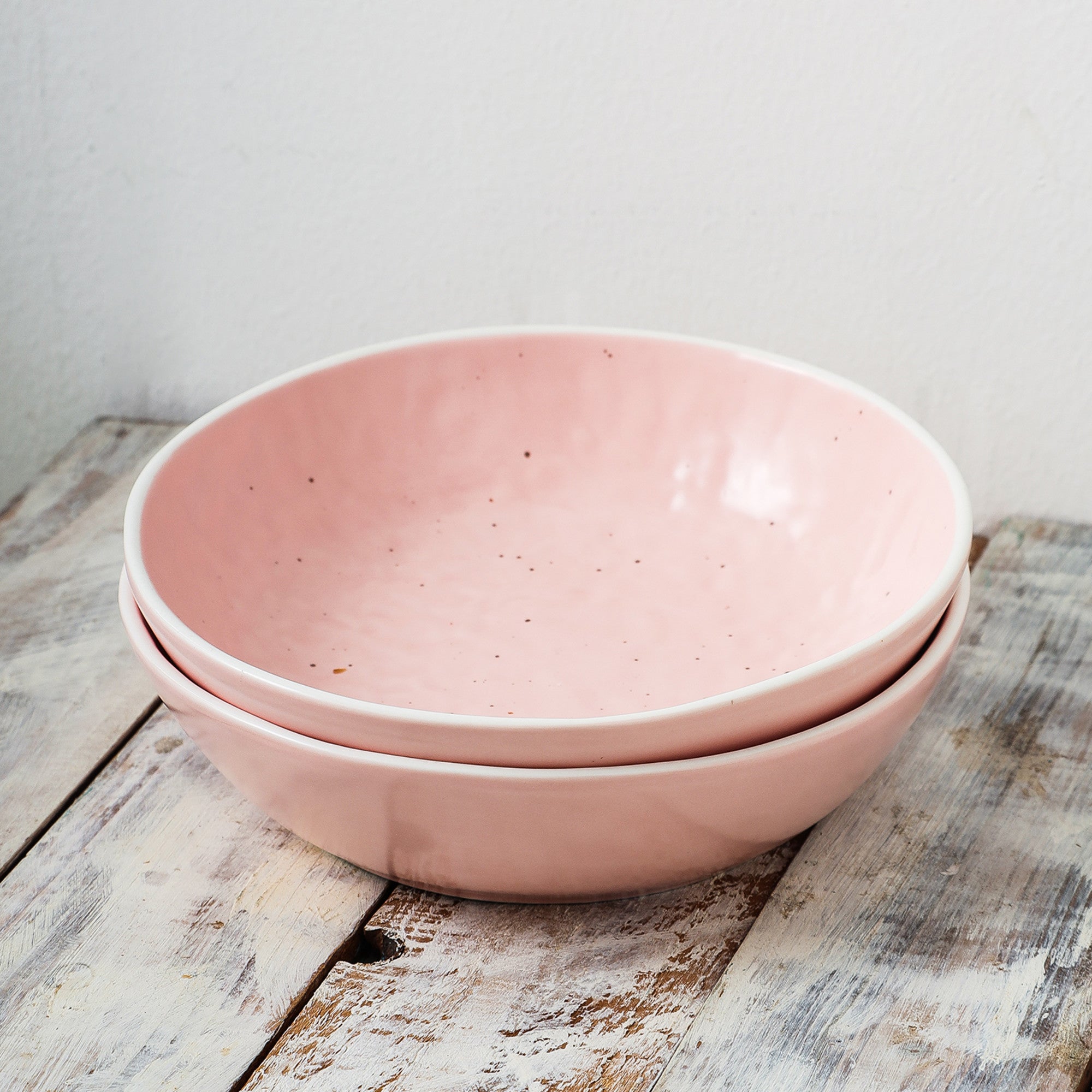 Elena Stoneware Bowl - Pink Ceramic Serving Bowl for Soup, Salad, Pasta - Perfect for Dining, Entertaining & Home Decor