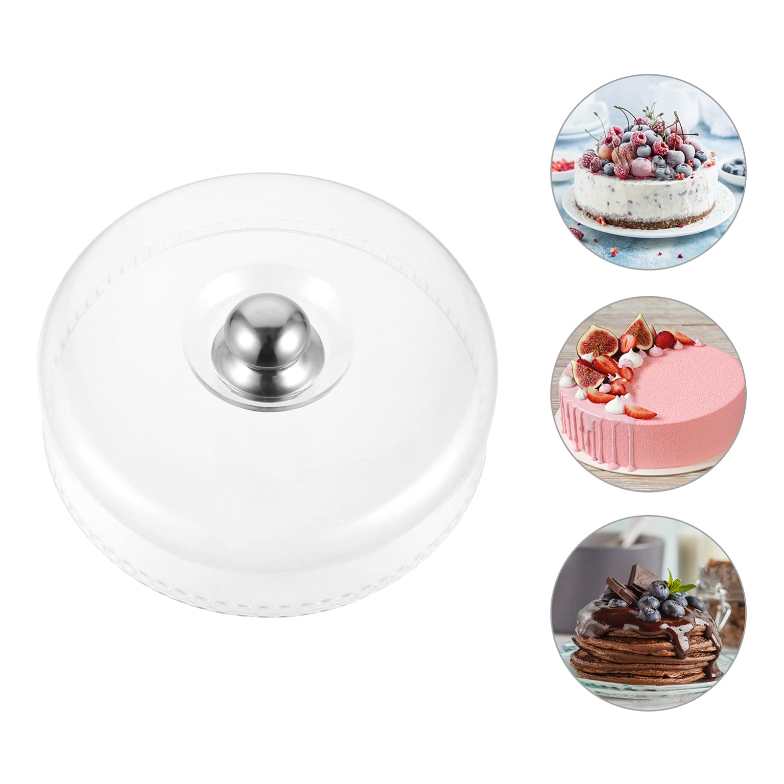Clear Cake Dome Cover - 12 Inch Transparent Cake Pan Cover for Display, Cheese, Butter & Desserts | Microwave Safe Splatter Cover for Cake Plates & Food Protection | Perfect for Bakeries, Parties & Home Use