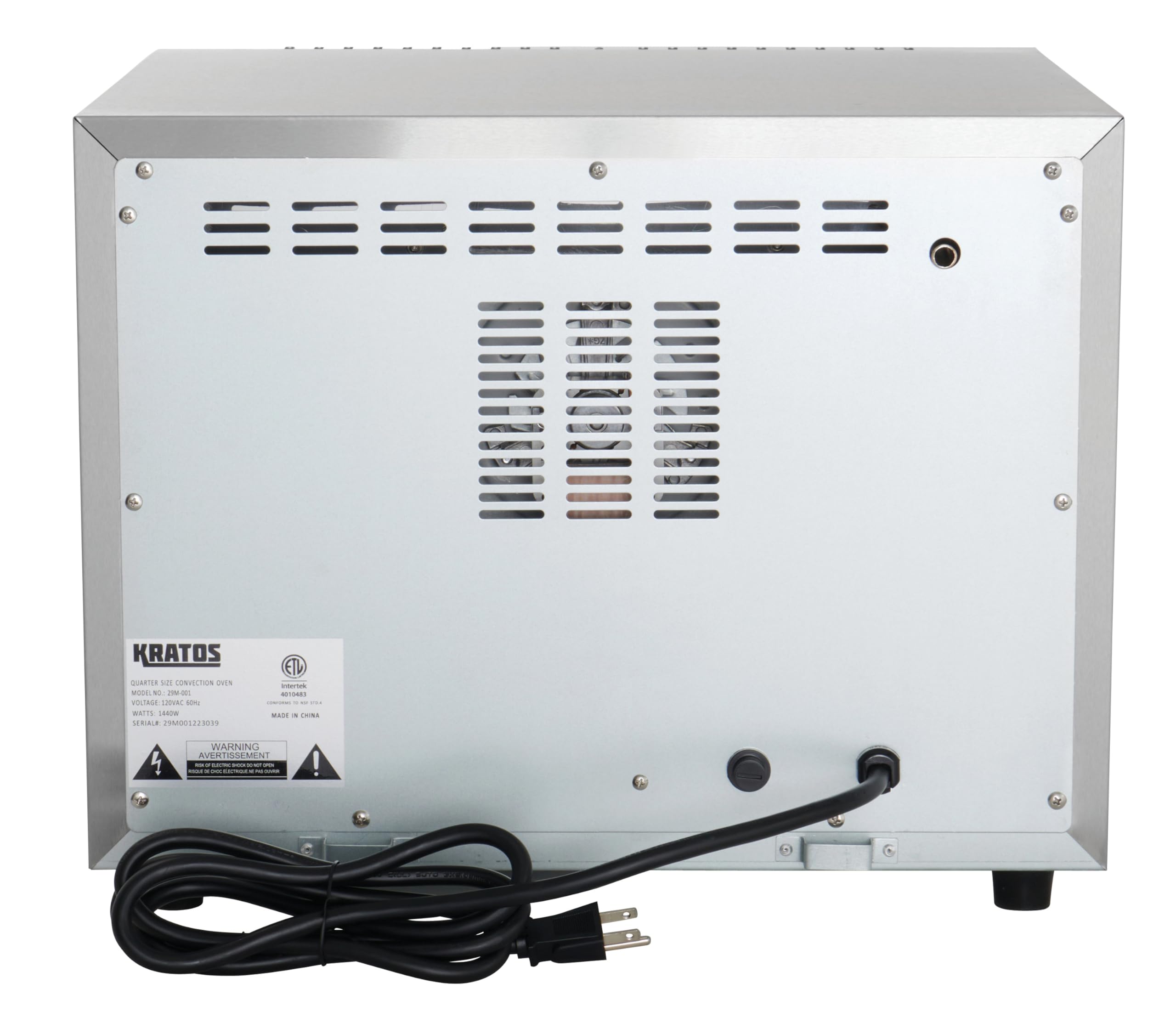 Kratos Commercial Oven - 120V Electric Countertop Convection Oven | Holds 3 Quarter Size Sheet Pans | Perfect for Bakeries, Restaurants & Catering Businesses (Model 29M-001)