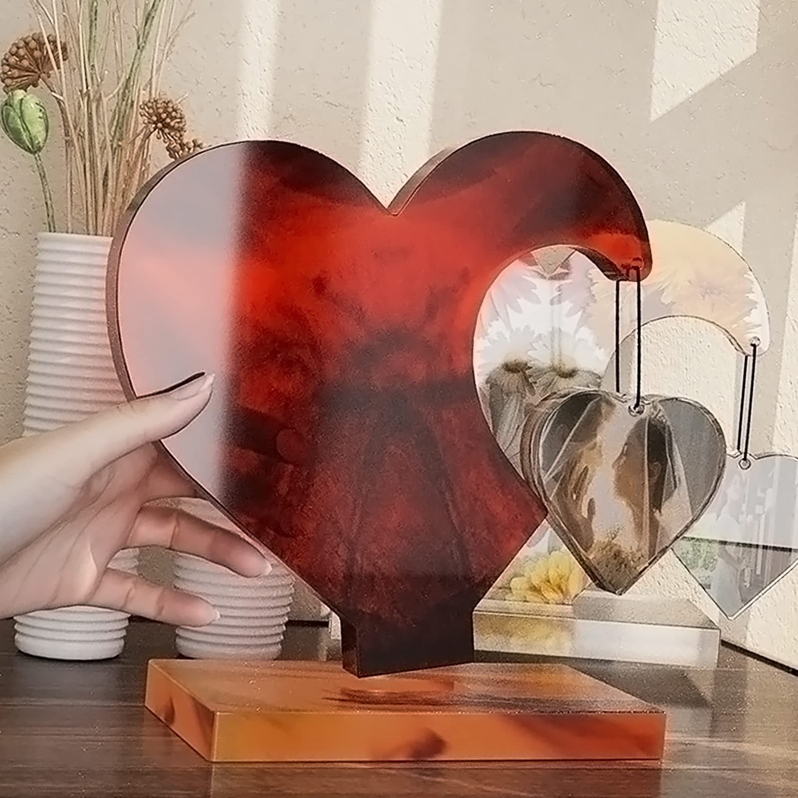Heart Shaped Resin Molds for DIY Photo Frames - Silicone Craft Molds for Home Decoration, Art Projects, Holiday Gifts & Christmas Decor - Perfect for Valentine's Day, Wedding Keepsakes & Handmade Crafts