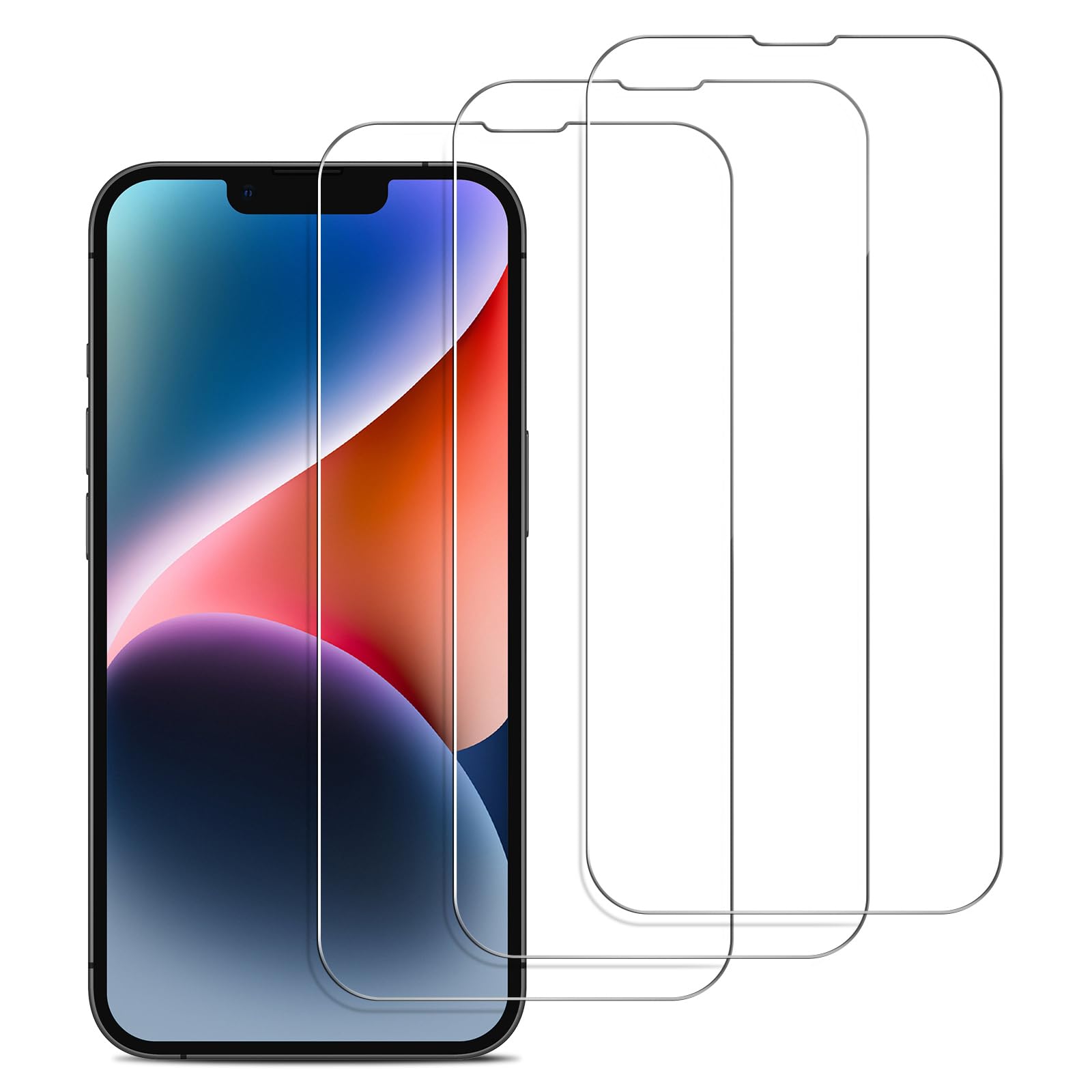 SPARIN 3 Pack Tempered Glass Screen Protector for iPhone 14/13/13 Pro 6.1 Inch - Case Friendly, Anti-Scratch, Bubble-Free - Perfect for Daily Use, Travel & Work Protection