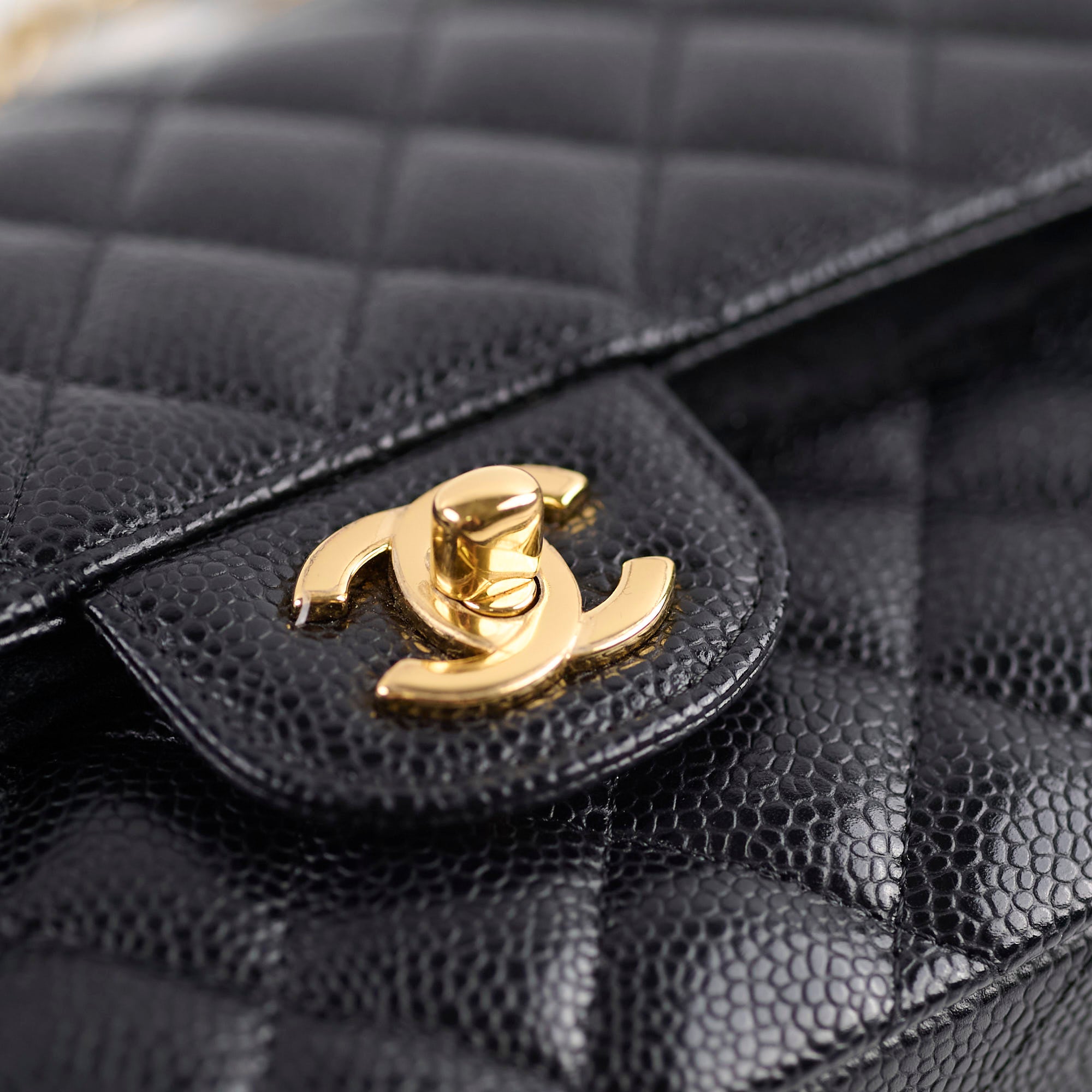Chanel Medium/Large Classic Double Flap Bag in Black Caviar Leather 2021 Collection - Luxury Handbag for Women, Perfect for Work, Evening Events & Special Occasions
