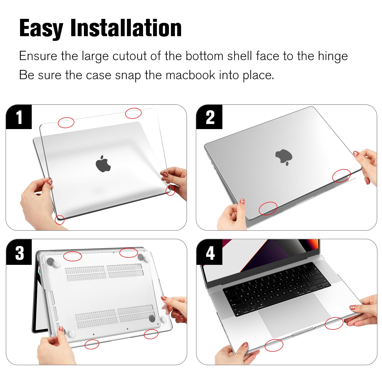 Fintie Crystal Clear Hard Shell Protective Case for MacBook Pro 16 Inch (2021-2024 Models A2485/A2780/A2991/A3186/A3403) - Compatible with M1/M2/M3/M4 Pro/Max Chip - Slim Snap-On Cover for Work, Travel & School
