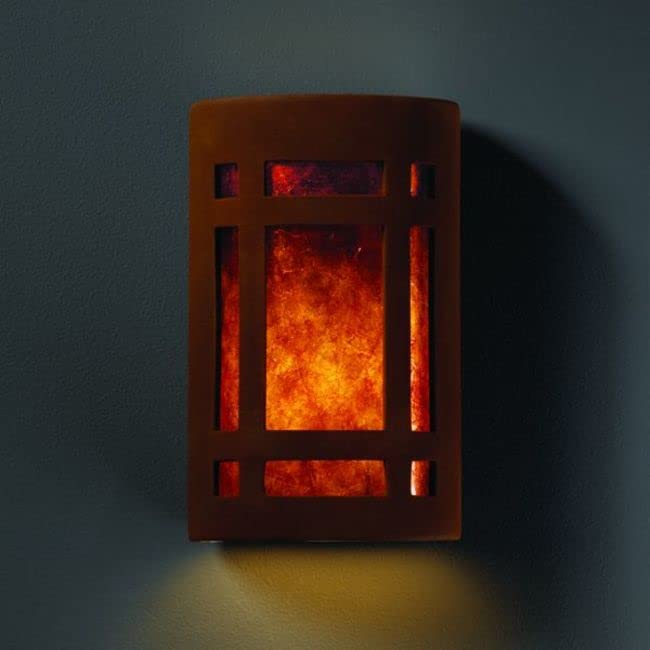 Justice Design Group Ambiance Collection 2-Light Wall Sconce - Bisque Finish | Modern Wall Lighting Fixture for Bedroom, Living Room & Hallway Decor