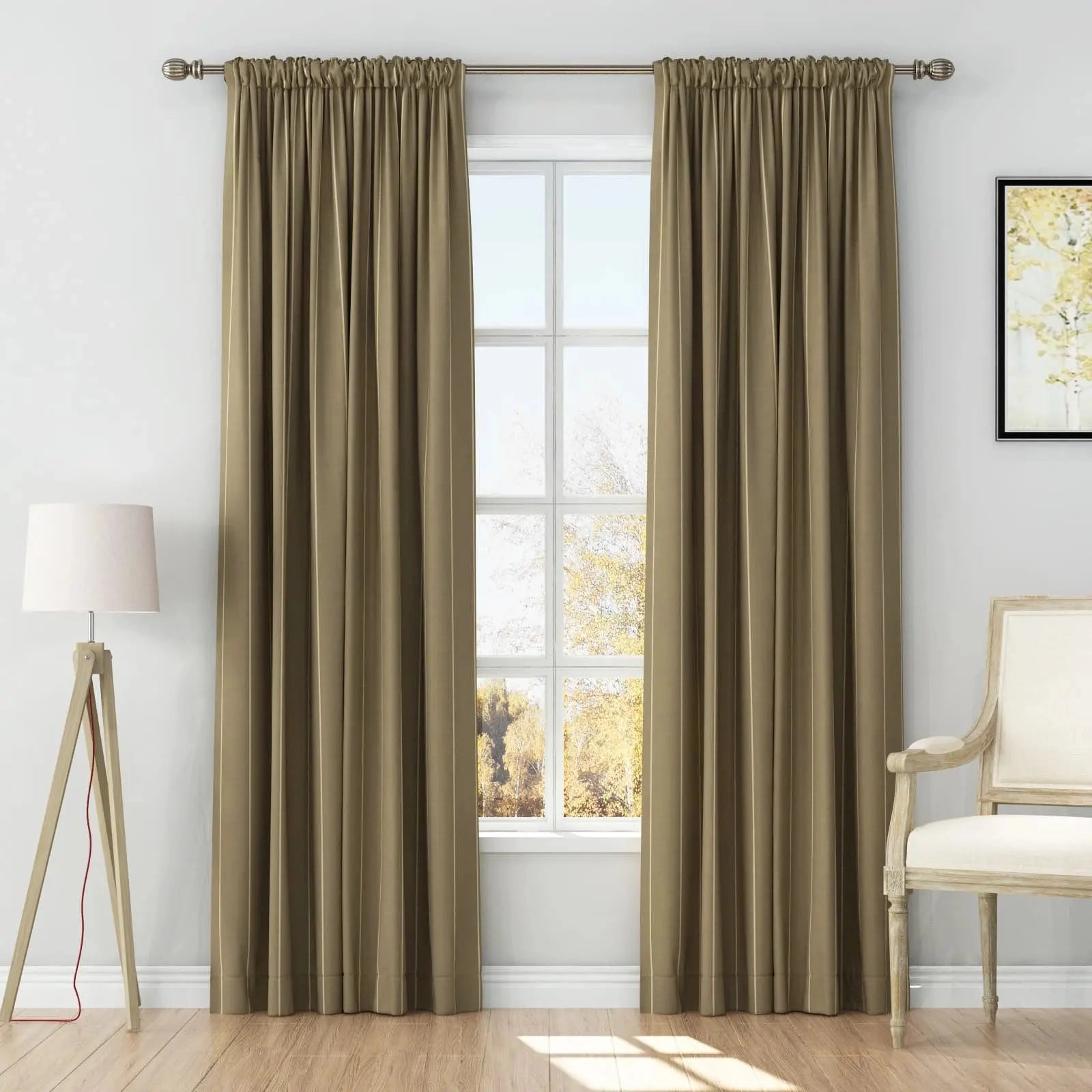Wide Stripe taupe khaki WS84