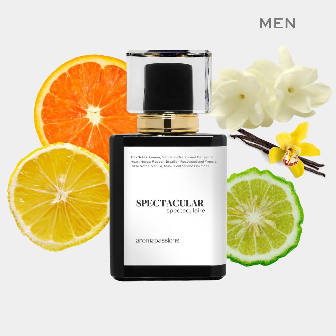 SPECTACULAR Men's Pheromone Perfume | Inspired by CHNL ALLURE HOMME | Long Lasting Extrait De Parfum | Essential Oils Fragrance Dupe (30ml/1oz) | Perfect for Date Night, Office & Special Occasions