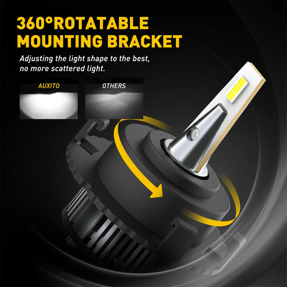 H7 LED Bulb 16000LM 6500K with Retainer Adapter - Compatible with Kia Sedona Forte5, Hyundai Tucson Ioniq Elantra GT | Super Bright White Light for Night Driving & Fog Lights