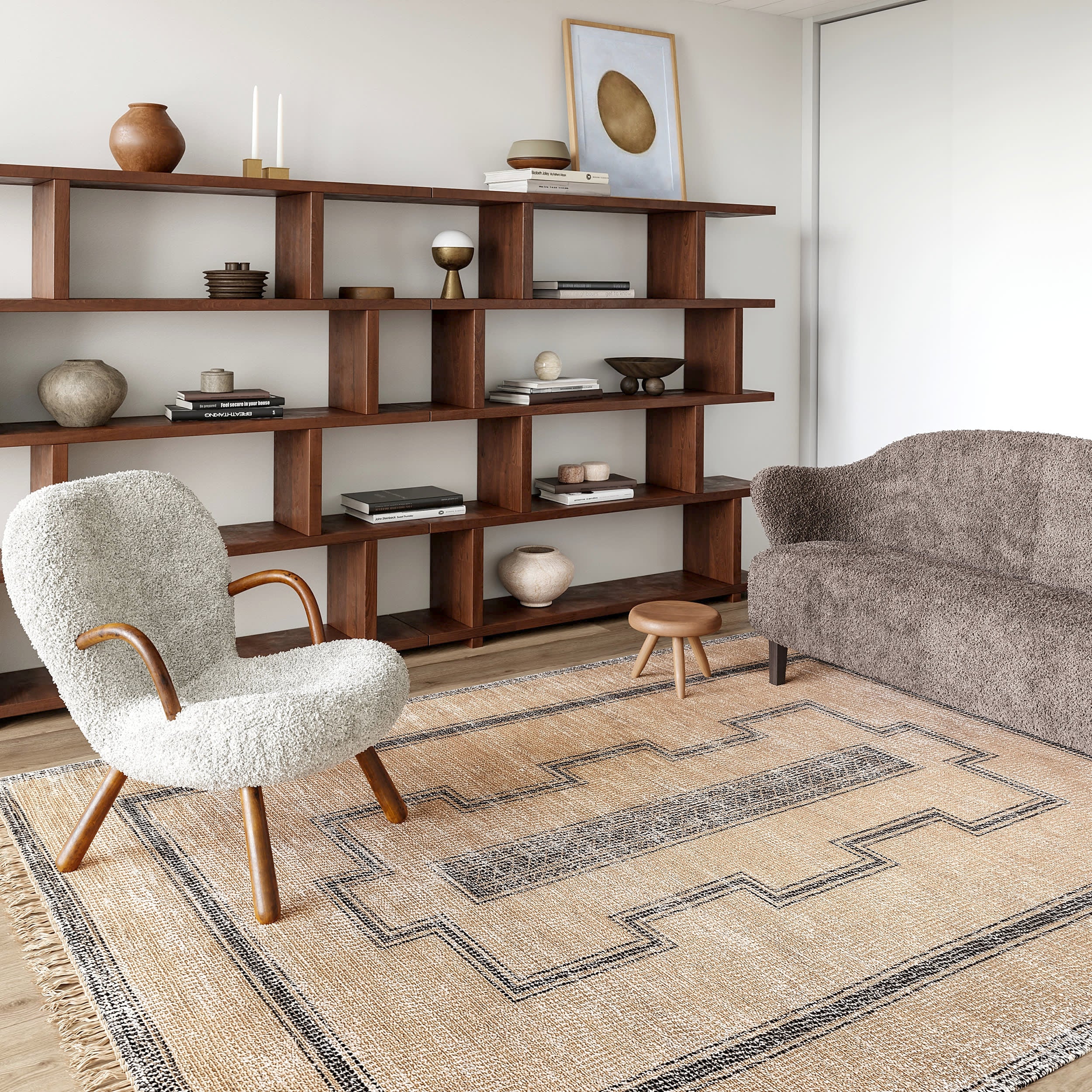 Soft Ginger Cotton Blend Area Rug in Tan - Perfect for Living Room, Bedroom, or Nursery Decor