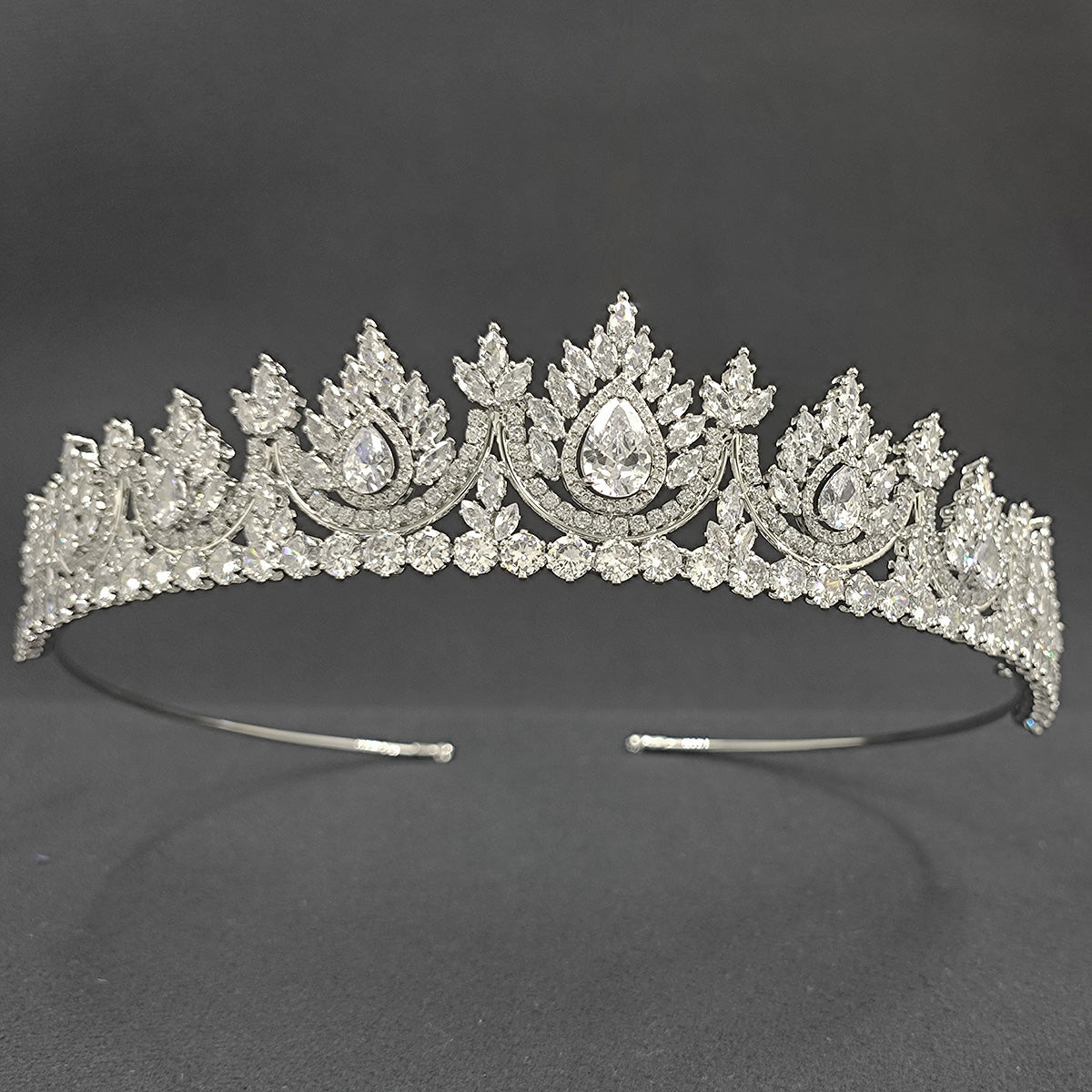 5A Zirconia Wedding Tiara with Crystals - Elegant Bridal Headpiece for Bride FK68602 | Perfect for Weddings, Prom, Pageants & Special Occasions