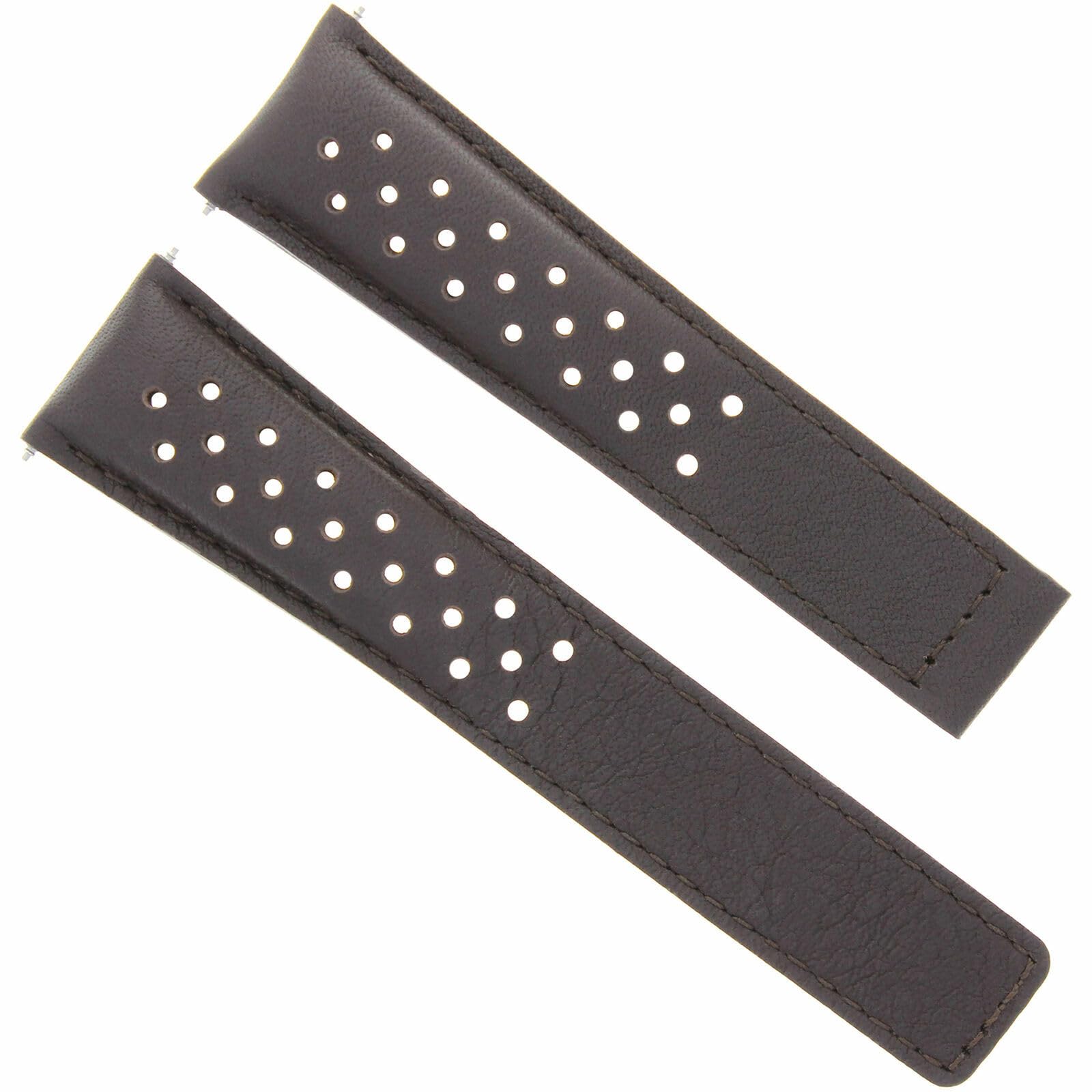 19mm Leather Watch Band Strap with Deployment Buckle Clasp - Compatible with Tag Heuer Carrera - Premium Brown Replacement Watch Strap for Men's Dress Watches & Business Attire