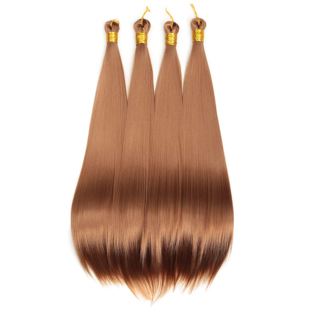 22 Inch Silky Straight Crochet Braids Hair - Synthetic Pre-Stretched Braiding Hair for Box Braids (9Pcs/Lot, #30 Color) - Perfect for Protective Styles, Weaves & Natural Hair Extensions