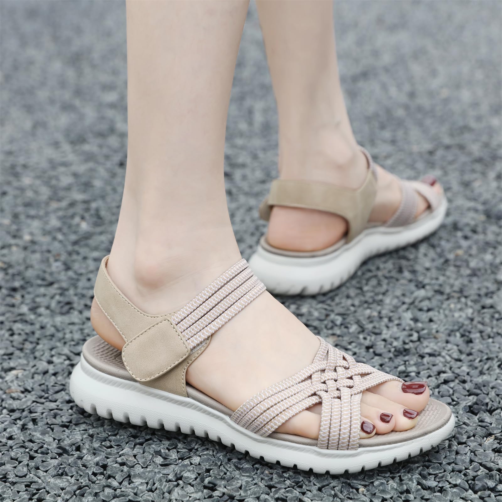 **Touchmosees Women's Ankle Strap Hiking Sandals - Comfortable Athletic Walking Sandals for Summer & Beach - Perfect for Outdoor Adventures, Travel & Casual Wear**