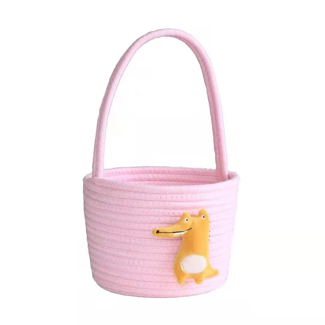 SAXTZDS Handmade Cotton Thread Storage Bucket - Woven Cotton Rope Basket for Baby, Nursery, Laundry & Organizing Towels, Clothes, Cosmetics & Books | Perfect for Home, Office & Bathroom Storage Solutions