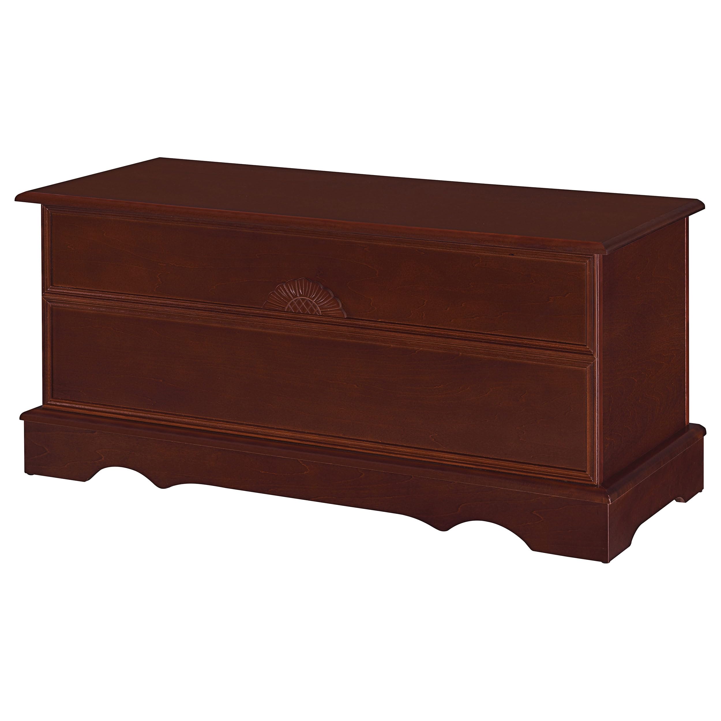 Coaster Home Furnishings Paula Traditional 40-Inch Wooden Storage Trunk - Cedar Lined Hope Chest for Bedroom, Kids Room & Nursery - Warm Brown (Model 4694) | Perfect for Blanket Storage, Toy Organization & Seasonal Decor