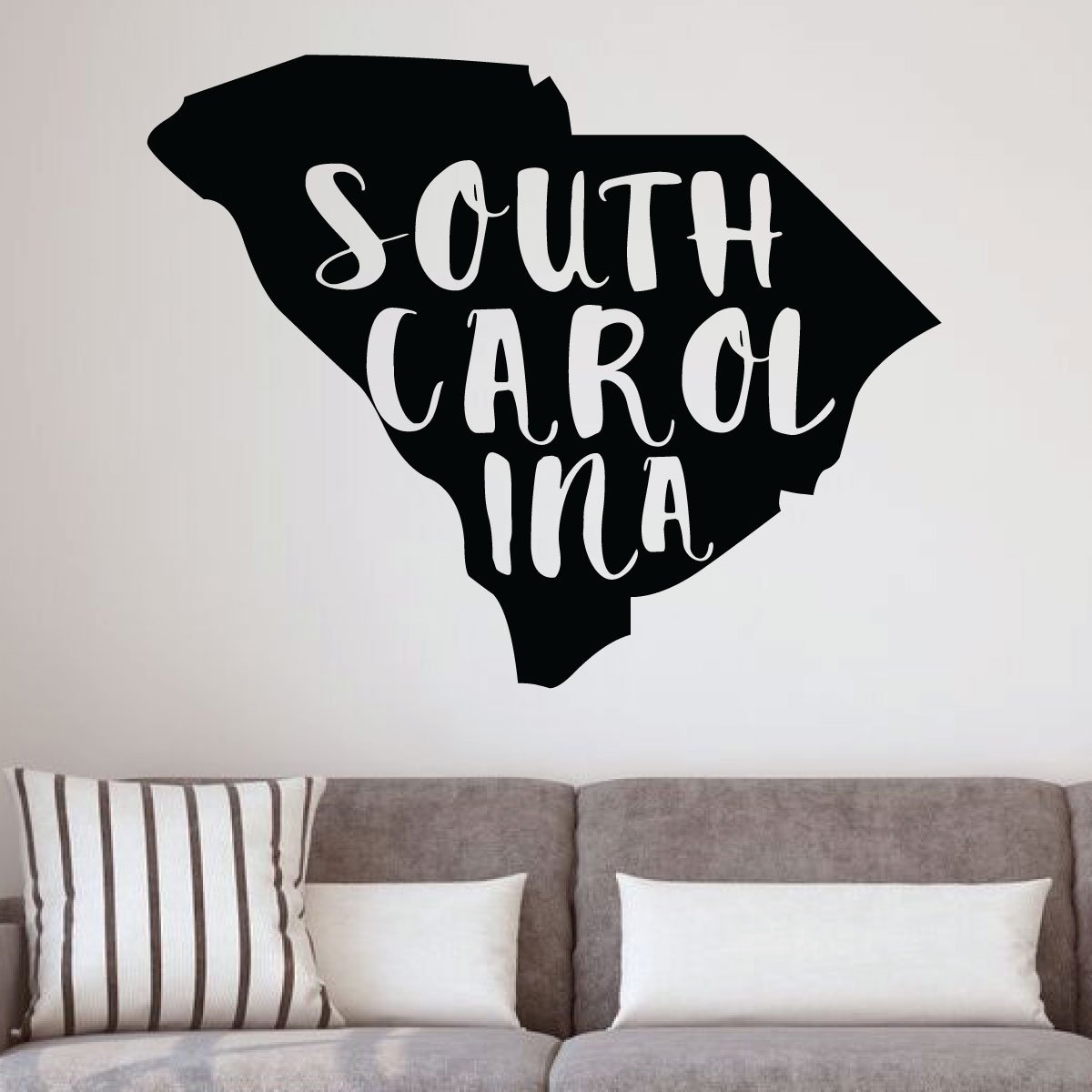 South Carolina State Silhouette Wall Decal - Premium Vinyl Art Sticker for Home Decor, Living Room & Family Room Wall Decoration | Perfect for Nursery, Office & Dorm Room