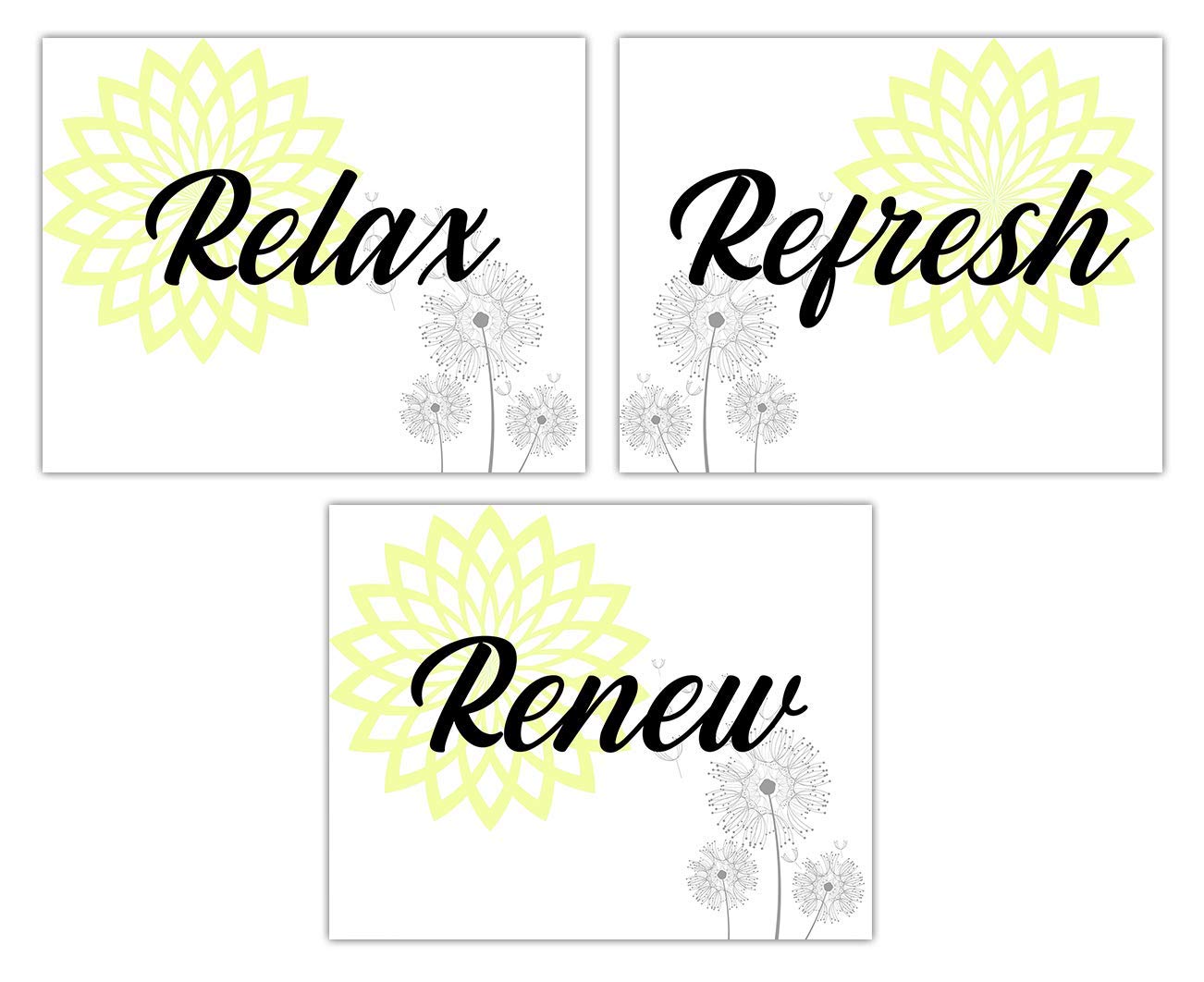 Farmhouse Bathroom Wall Art - Set of 3 Unframed 8x10 Prints for Home Decor