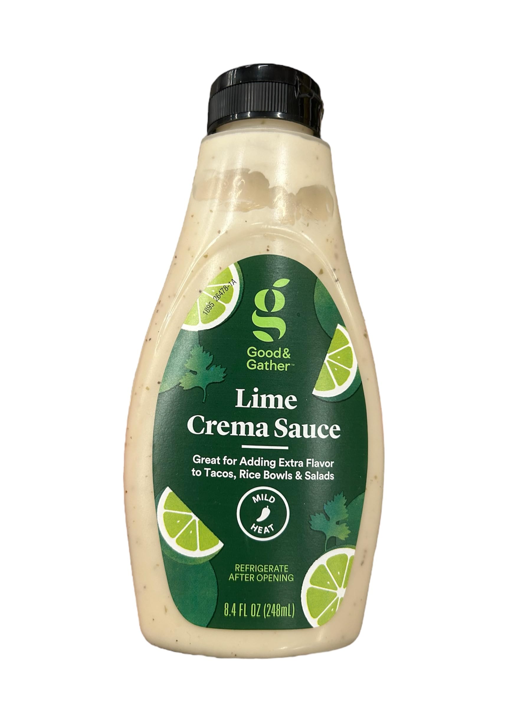 Good and Gather Lime Crema Sauce - 0.4 fl oz Mild Heat - Perfect for Tacos, Rice Bowls, Burritos & Nachos - Zesty Mexican-Inspired Dressing