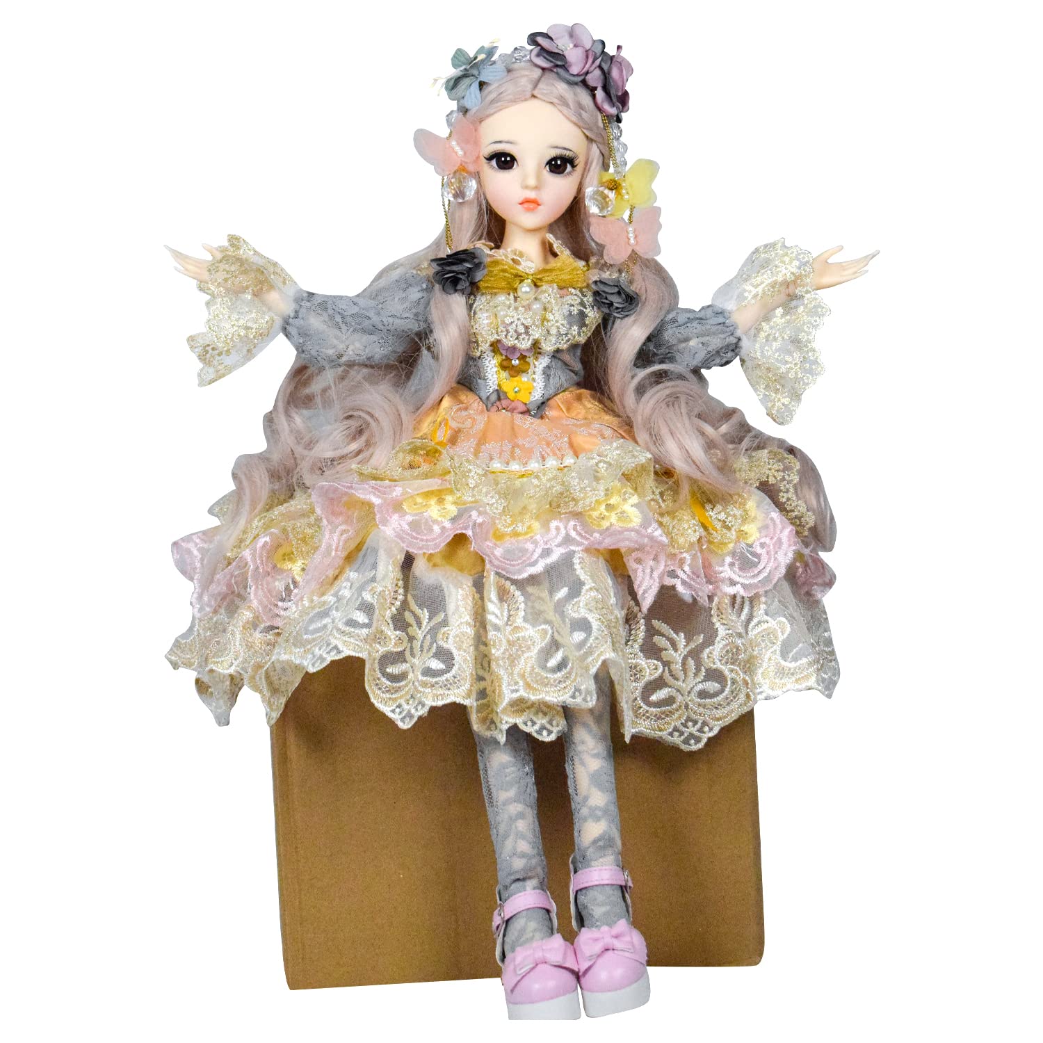 1/3 BJD Doll Ball Jointed Doll 24in Princess SD Doll with Makeup & Full Accessories (Carina) - Perfect for Collectors, Photography, and Cosplay