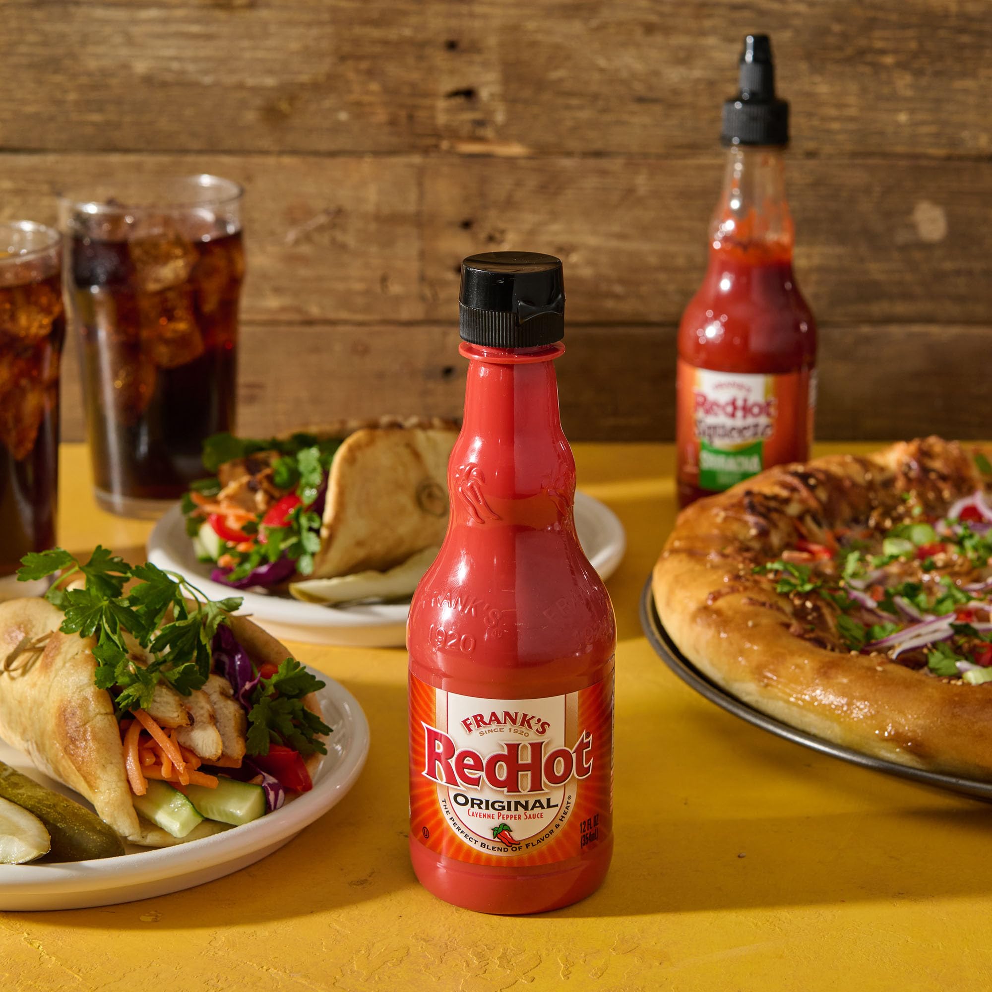 Frank's RedHot Original Cayenne Pepper Hot Sauce - 12 fl oz Plastic Bottle - Perfect for Wings, Burgers, Pizza & More - Spicy & Flavorful Condiment