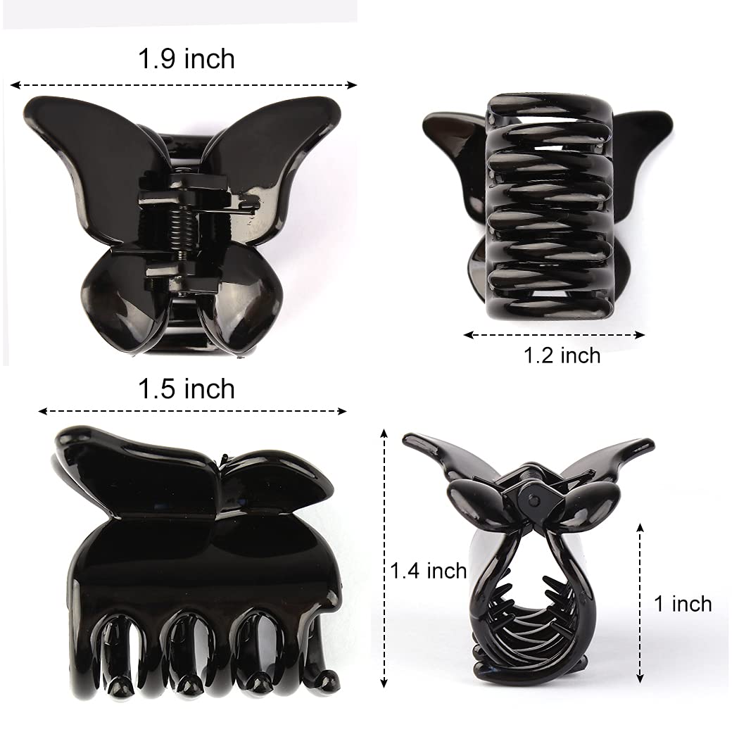 Canitor Butterfly Hair Clips for Women - 4 Pack Small 1.9