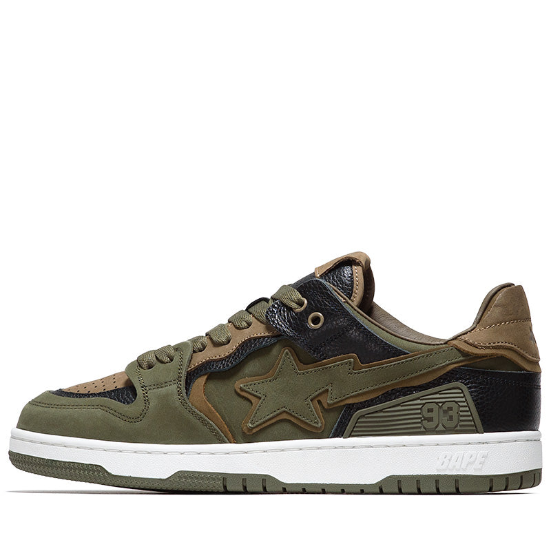 BAPE Sk8 Sta #6 M1 Sneakers in Olive Drab - Stylish Streetwear for Urban Fashion & Skateboarding Enthusiasts