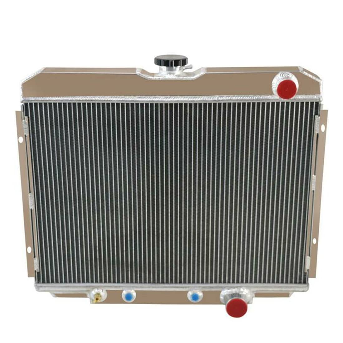 4 Row Full Aluminum Radiator with Fan Shroud & Thermostat Relay Kit - Compatible with 1967-1970 Ford Mustang, 1969 Fairlane/Ranchero, 1967-1970 Mercury Cougar XR-7 V8 Engine - High-Performance Cooling Upgrade for Classic Muscle Cars & Restoration Projects