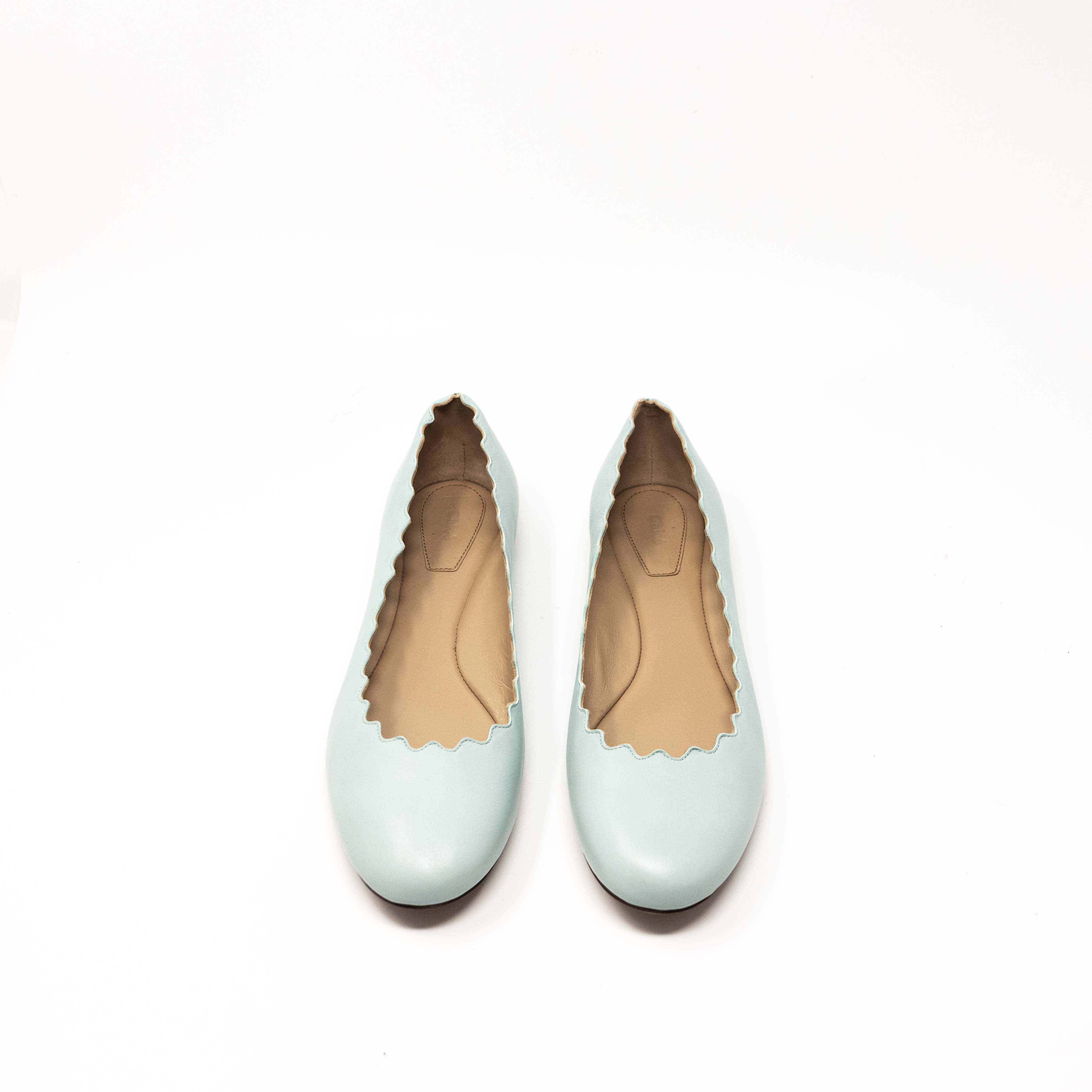 Chloe Blue Gabes Flats Women's Size 37.5 | Comfortable Casual Loafers for Work, Travel & Everyday Wear