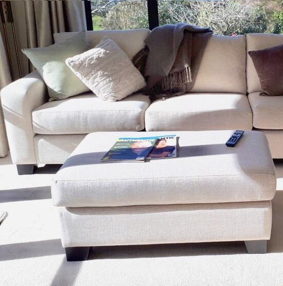 Custom NZ Made Cushion Top Ottoman Footstool - Choose Your Fabric & Size - Perfect for Living Room, Bedroom & Home Decor