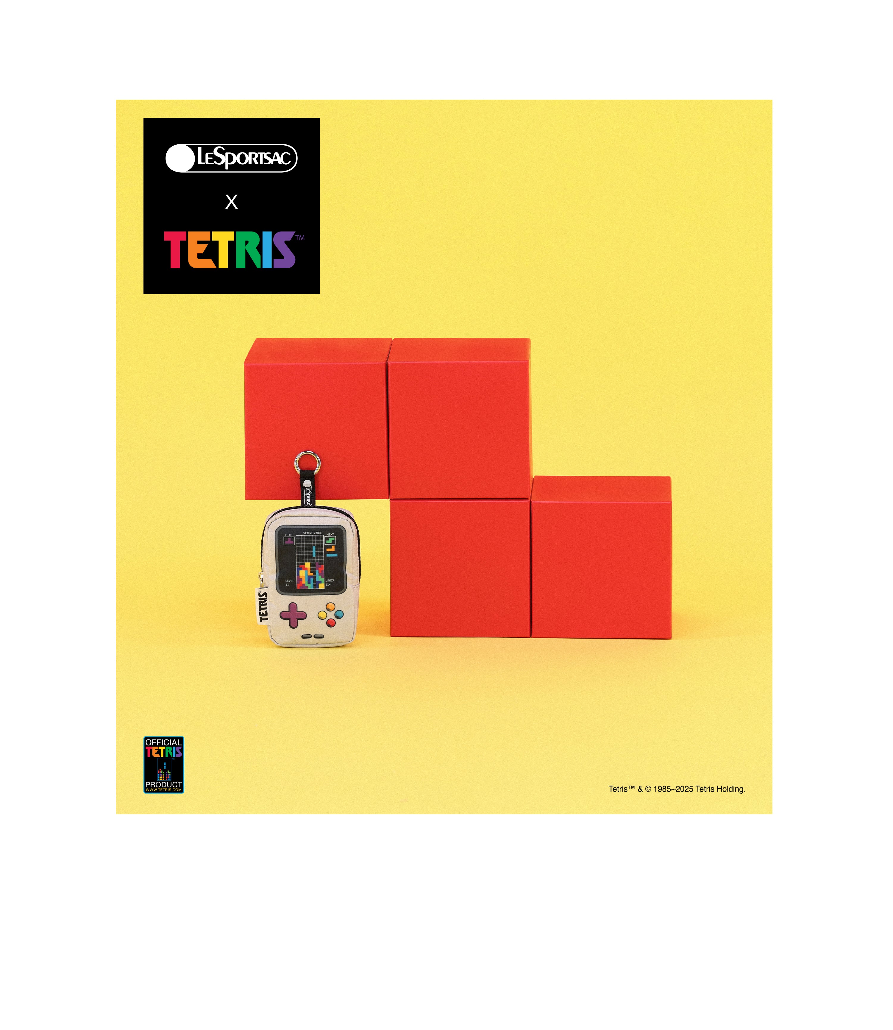 Official Tetris™ Keychain - Classic Puzzle Game Key Ring for Fans & Collectors - Perfect for Gifts, Backpacks, and Keychains