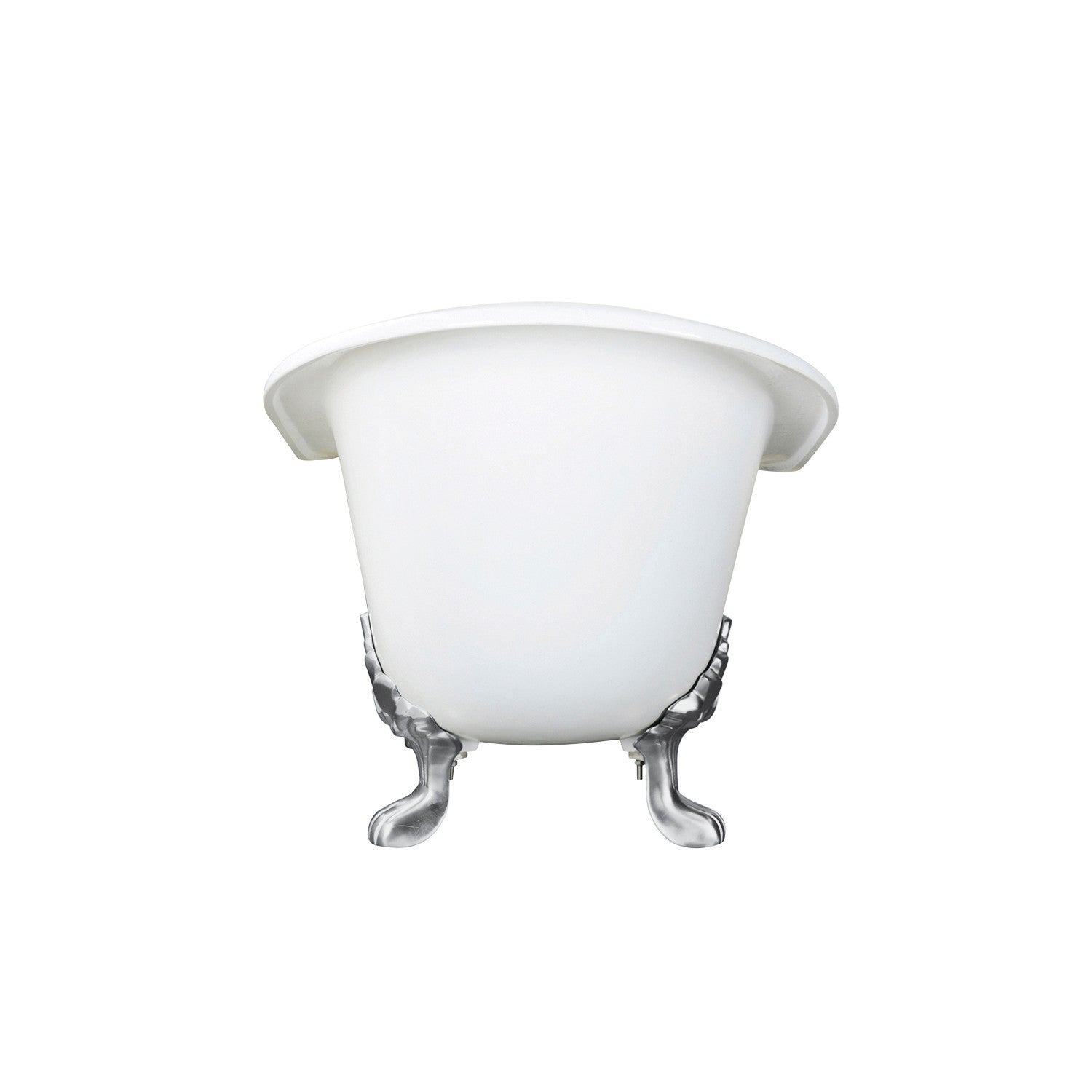 Aqua Eden 61 Inch White Cast Iron Clawfoot Bathtub - Oval Double Slipper Design with Polished Chrome Finish (No Faucet Drillings) | Vintage Bathroom Decor, Luxury Spa Experience, Freestanding Tub for Master Bathroom