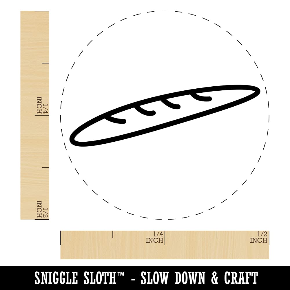 Mini 1/2 Inch Baguette French Bread Doodle Self-Inking Rubber Stamp for Crafting, Scrapbooking & Planner Decoration - UV Ink Stamper - Perfect for DIY Cards, Journals & Gift Wrapping