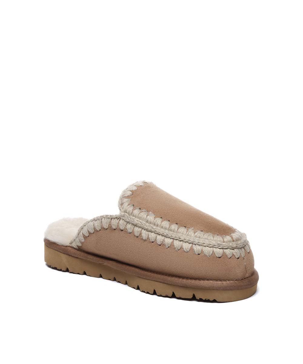 Women's UGG Stitch Slippers - Cozy Fleece-Lined House Shoes for Winter Comfort | Perfect for Indoor Lounging & Relaxation at Home
