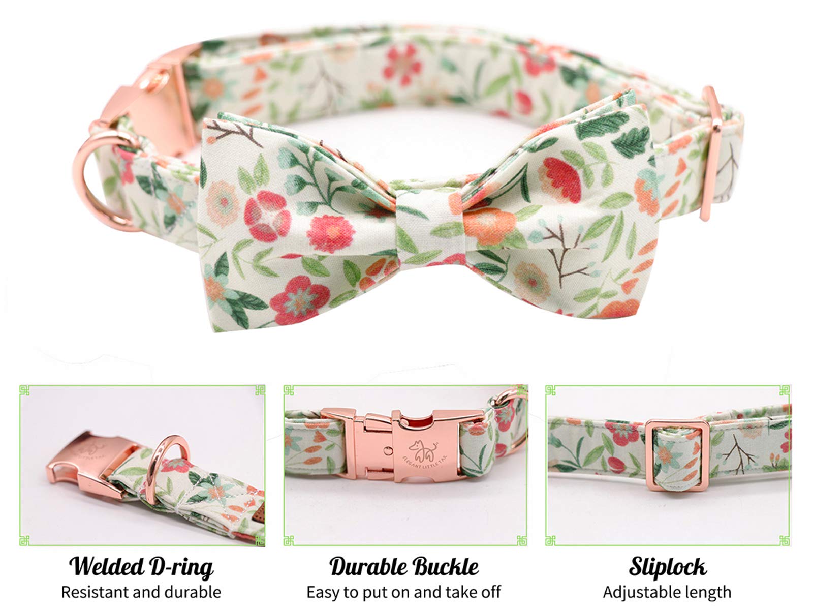 Elegant Adjustable Dog Collar with Bow Tie - Comfortable Pet Collar for Small, Medium & Large Dogs & Cats - Perfect for Parties, Weddings & Special Occasions