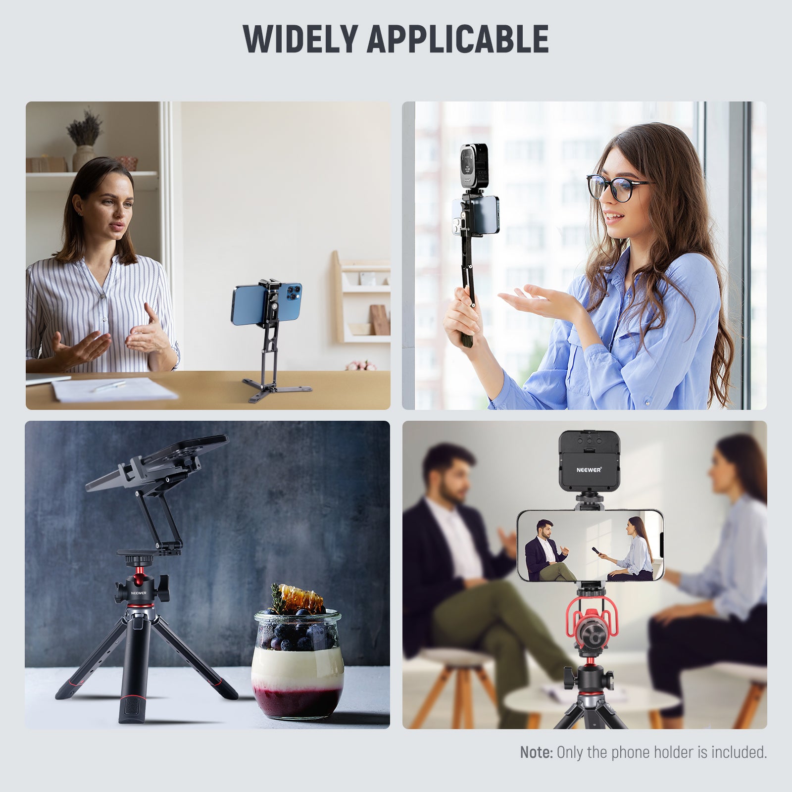 NEEWER SP 04 Universal Smartphone Tripod Mount with Cold Shoe Adapter - Perfect for Vlogging, Live Streaming & Photography