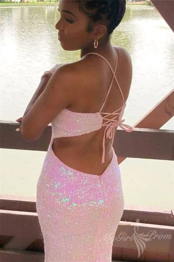 Sparkly Pink Sequin Mermaid Prom Dress - Elegant Long Formal Gown for Homecoming, Pageants & Special Occasions (Style J3718)